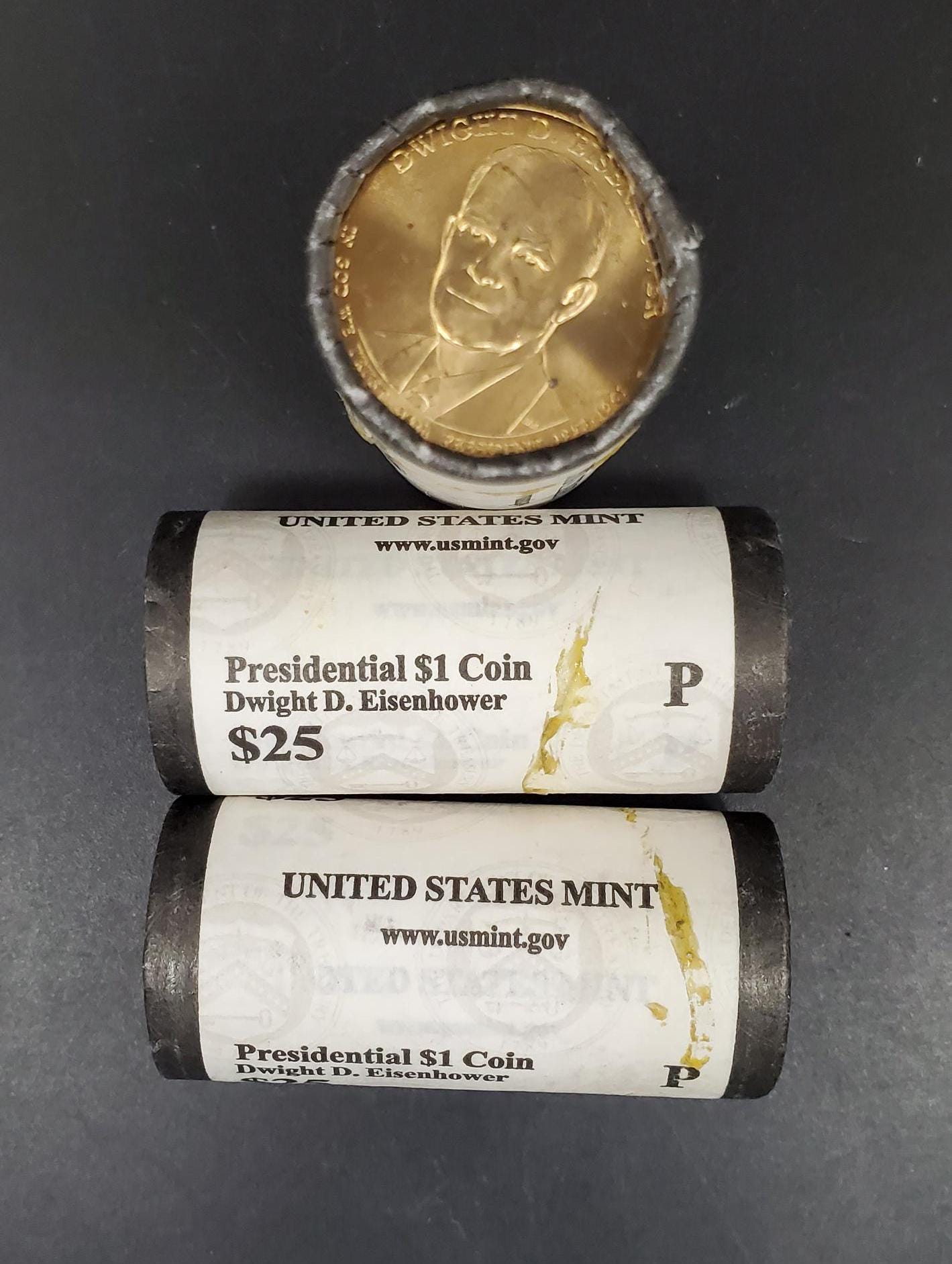 2015 P Dwight Eisenhower Presidential Dollar US Mint Roll of 25 Coins Uncirculated Unopened (Head or Tail)