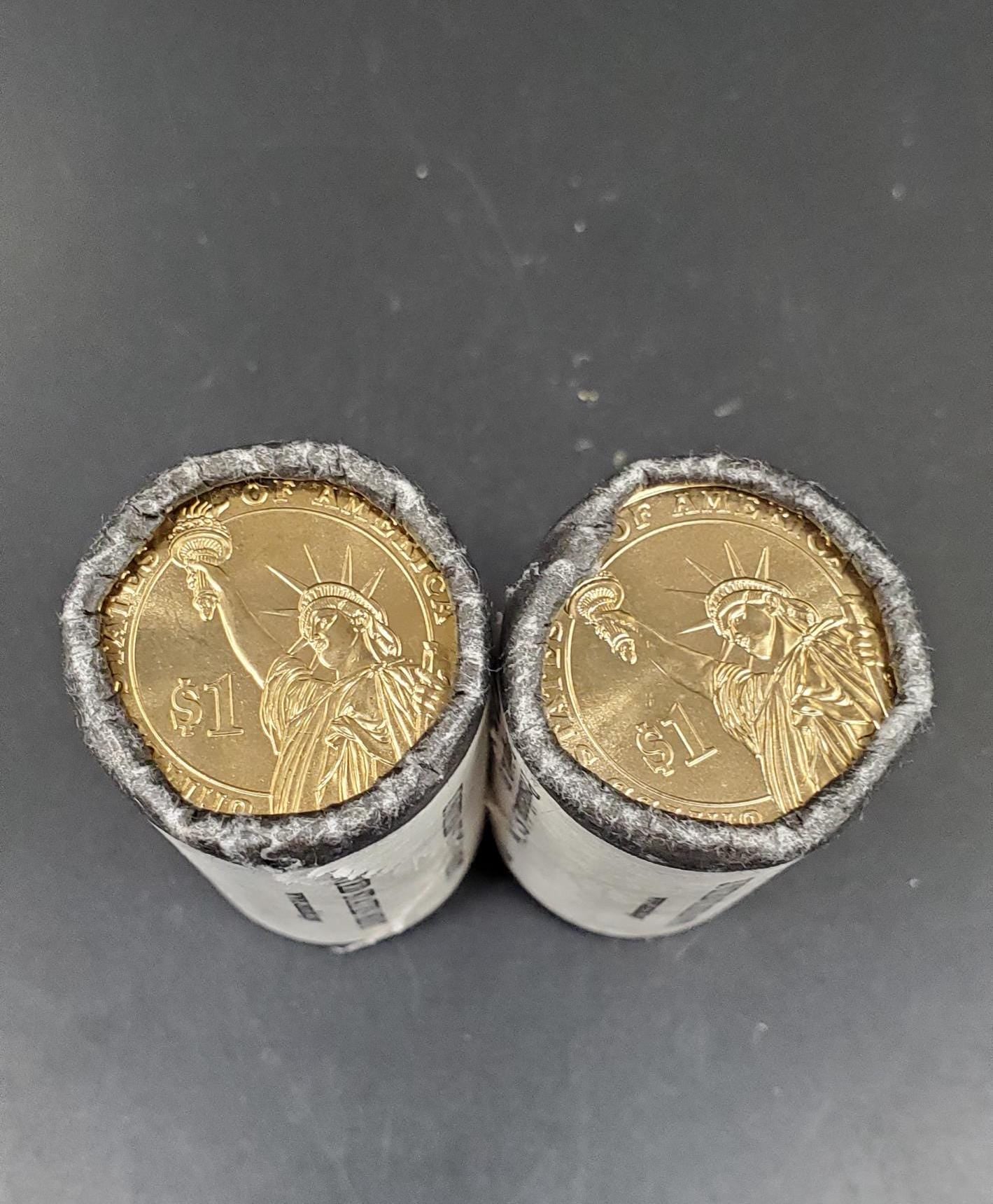2015 D Dwight Eisenhower Presidential Dollar US Mint Roll of 25 Coins Uncirculated Unopened HEAD or TAIL