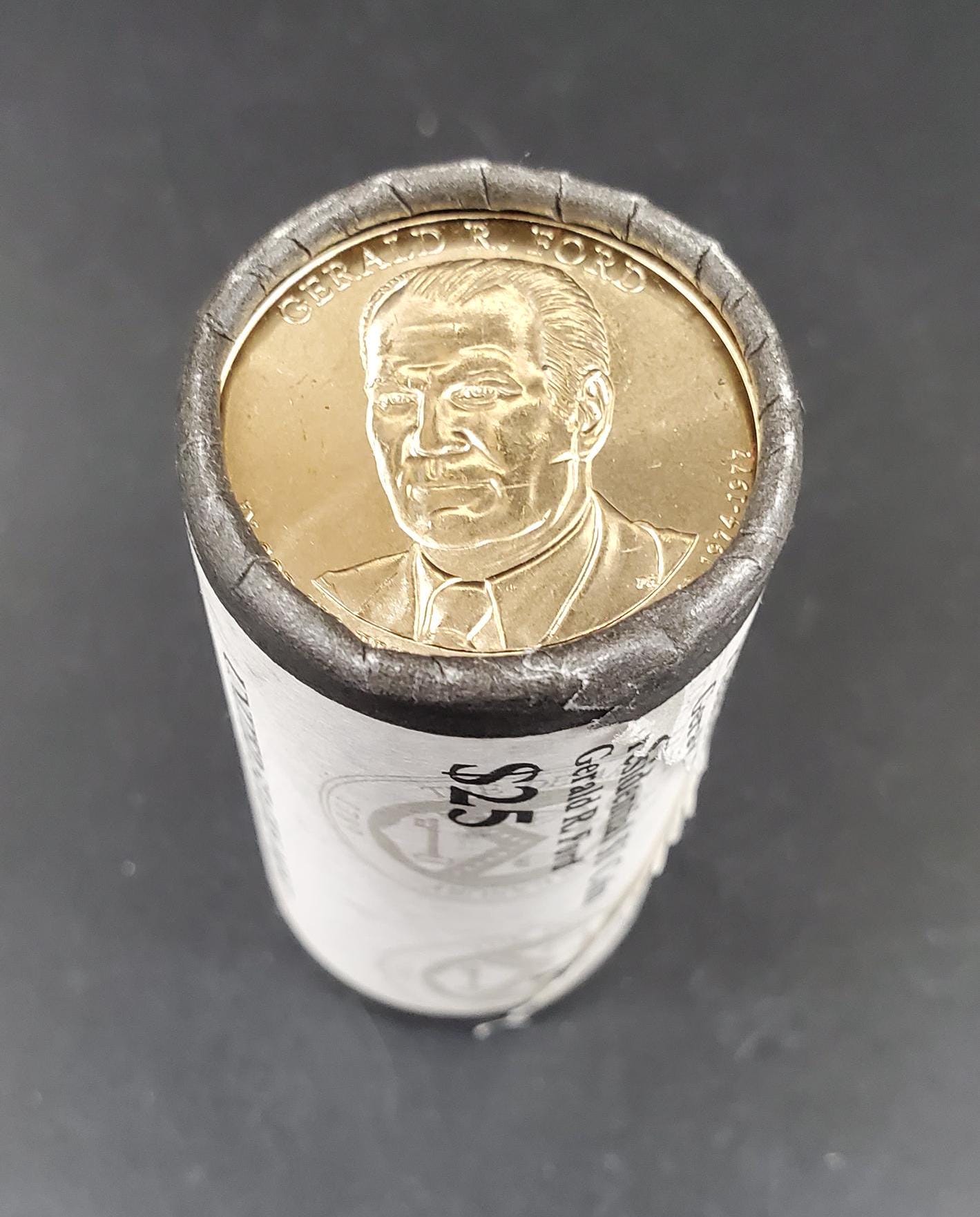 2016 P Gerald R. Ford Presidential Dollar US Mint Roll of 25 Coins Uncirculated Unopened HEAD or TAIL
