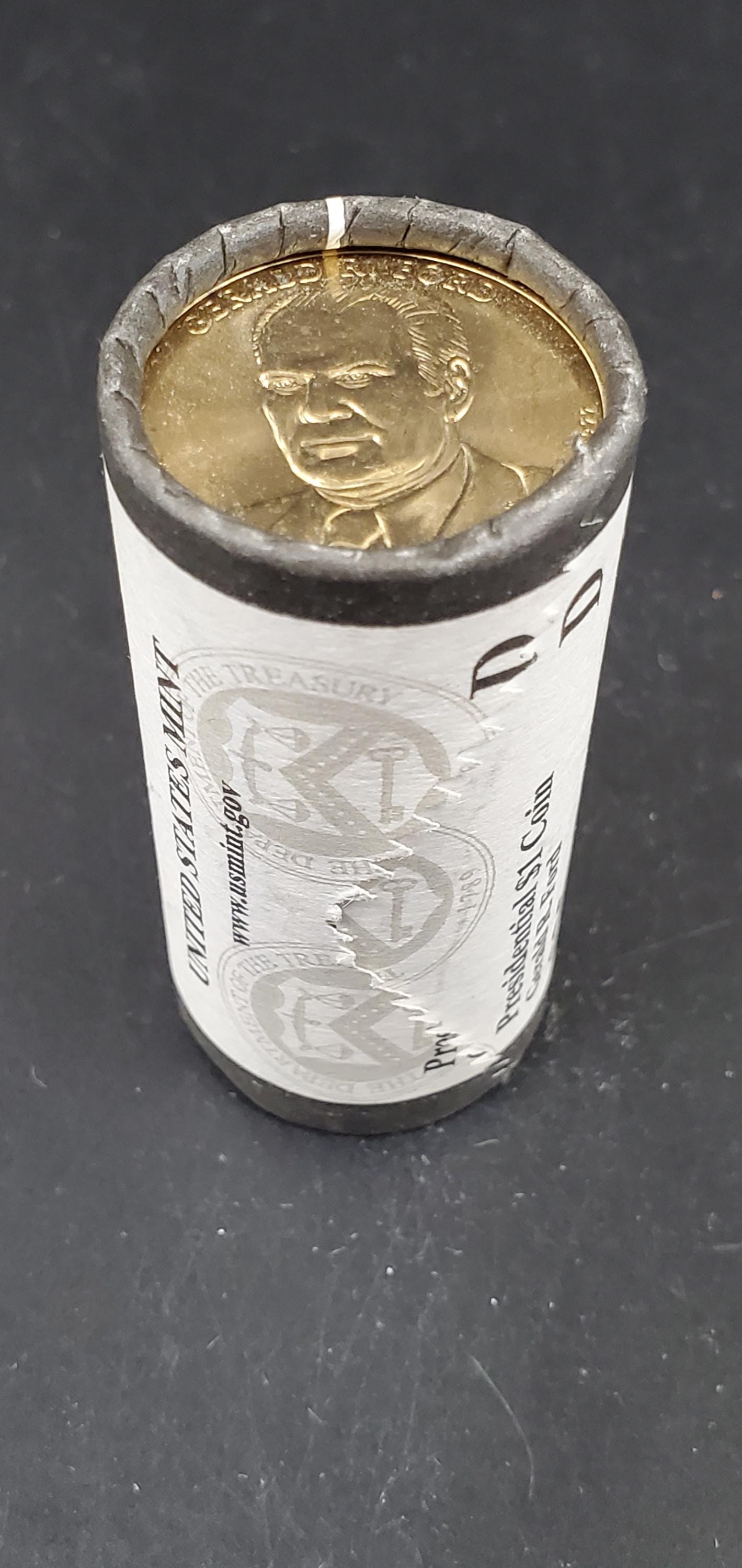 2016 D Gerald R. Ford Presidential Dollar US Mint Roll of 25 Coins Uncirculated Unopened HEAD or TAIL