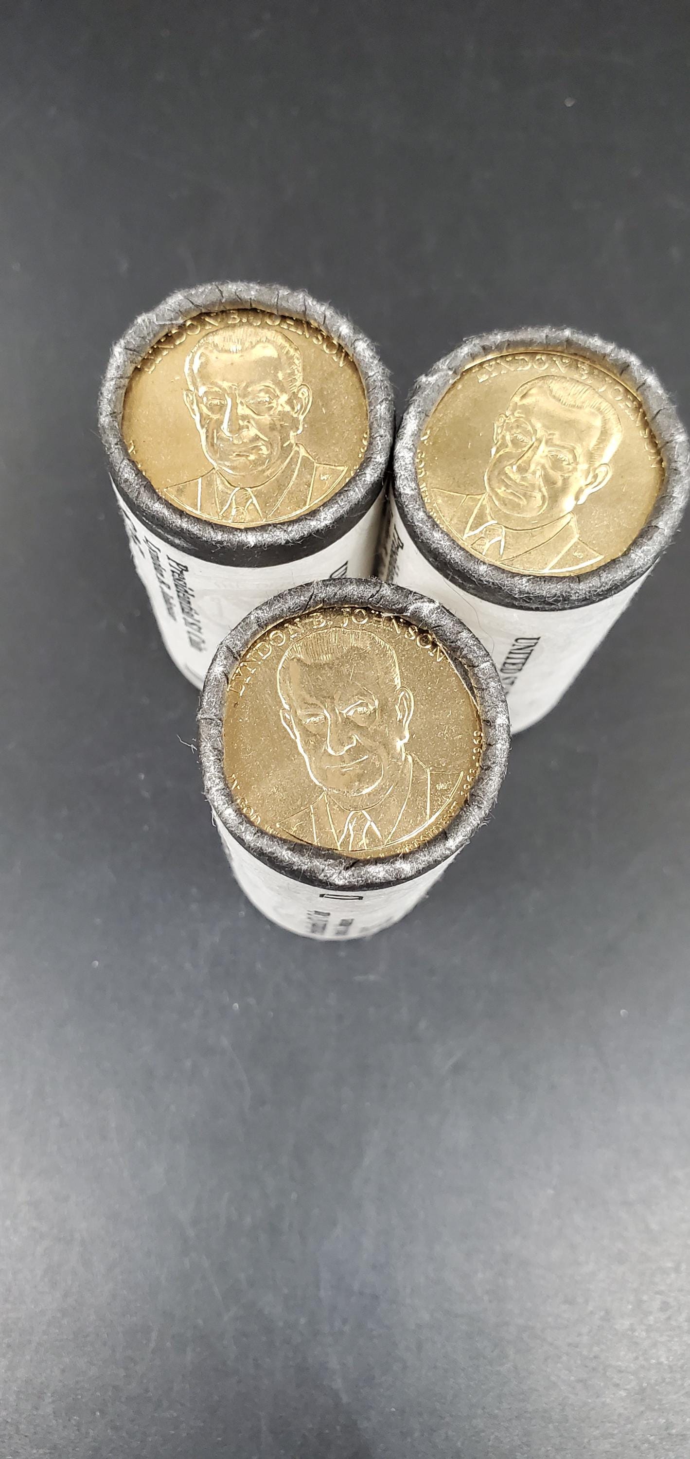 2015 D Lyndon B. Johnson Presidential Dollar US Mint Roll of 25 Coins Uncirculated Unopened HEAD or TAIL