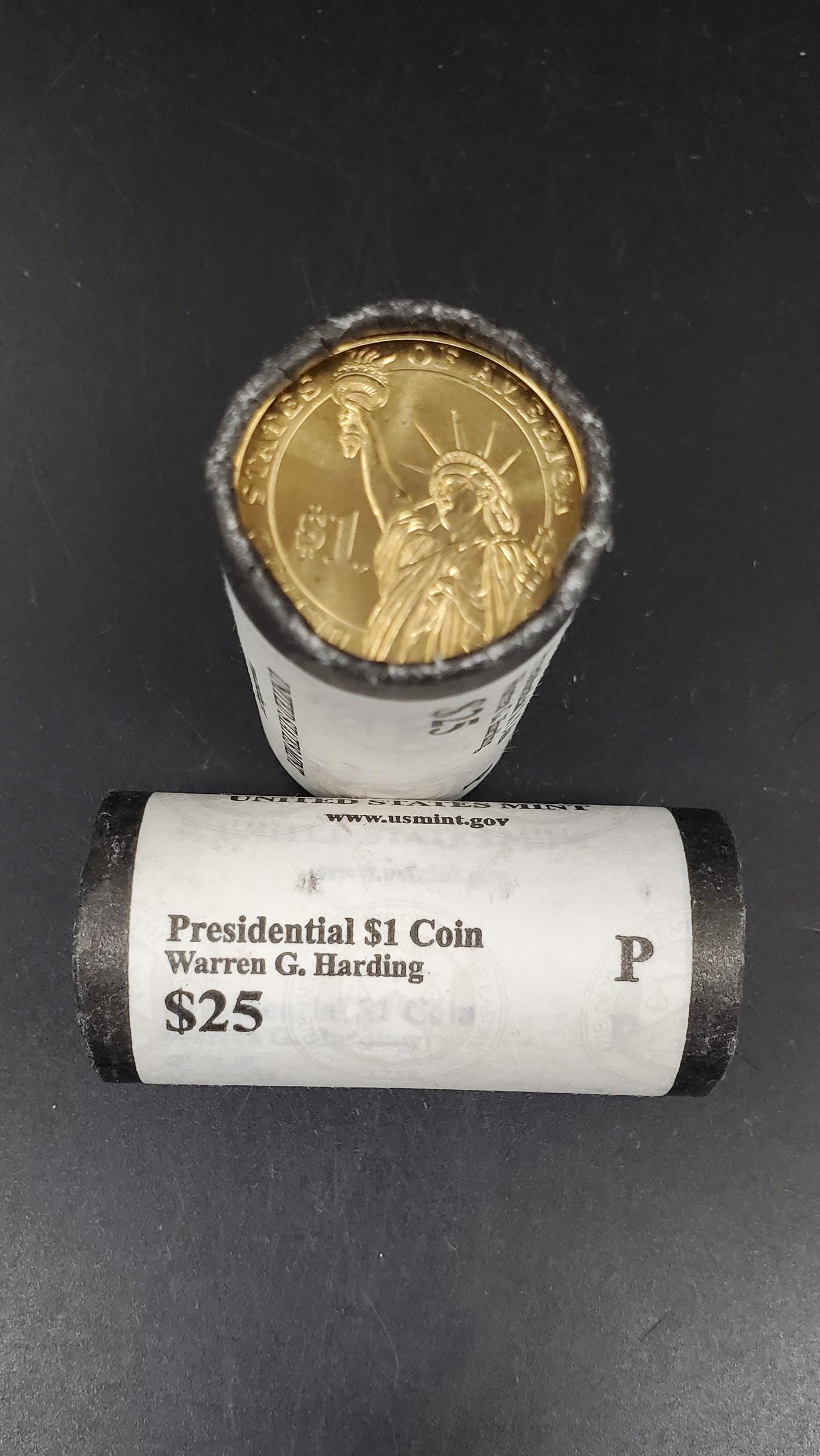 2014 P Warren G. Harding Presidential Dollar US Mint Roll of 25 Coins Uncirculated Unopened HEAD or TAIL