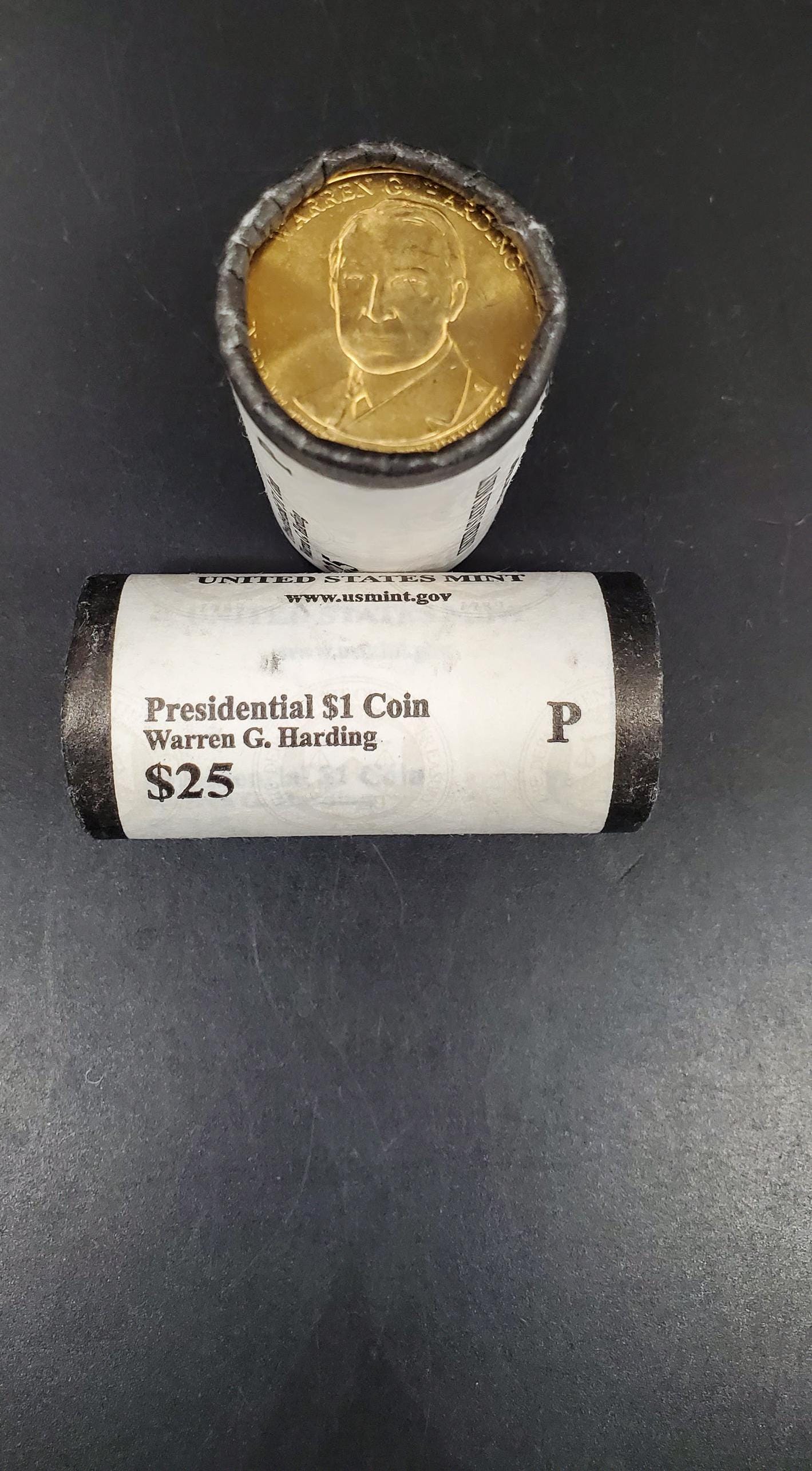 2014 P Warren G. Harding Presidential Dollar US Mint Roll of 25 Coins Uncirculated Unopened HEAD or TAIL