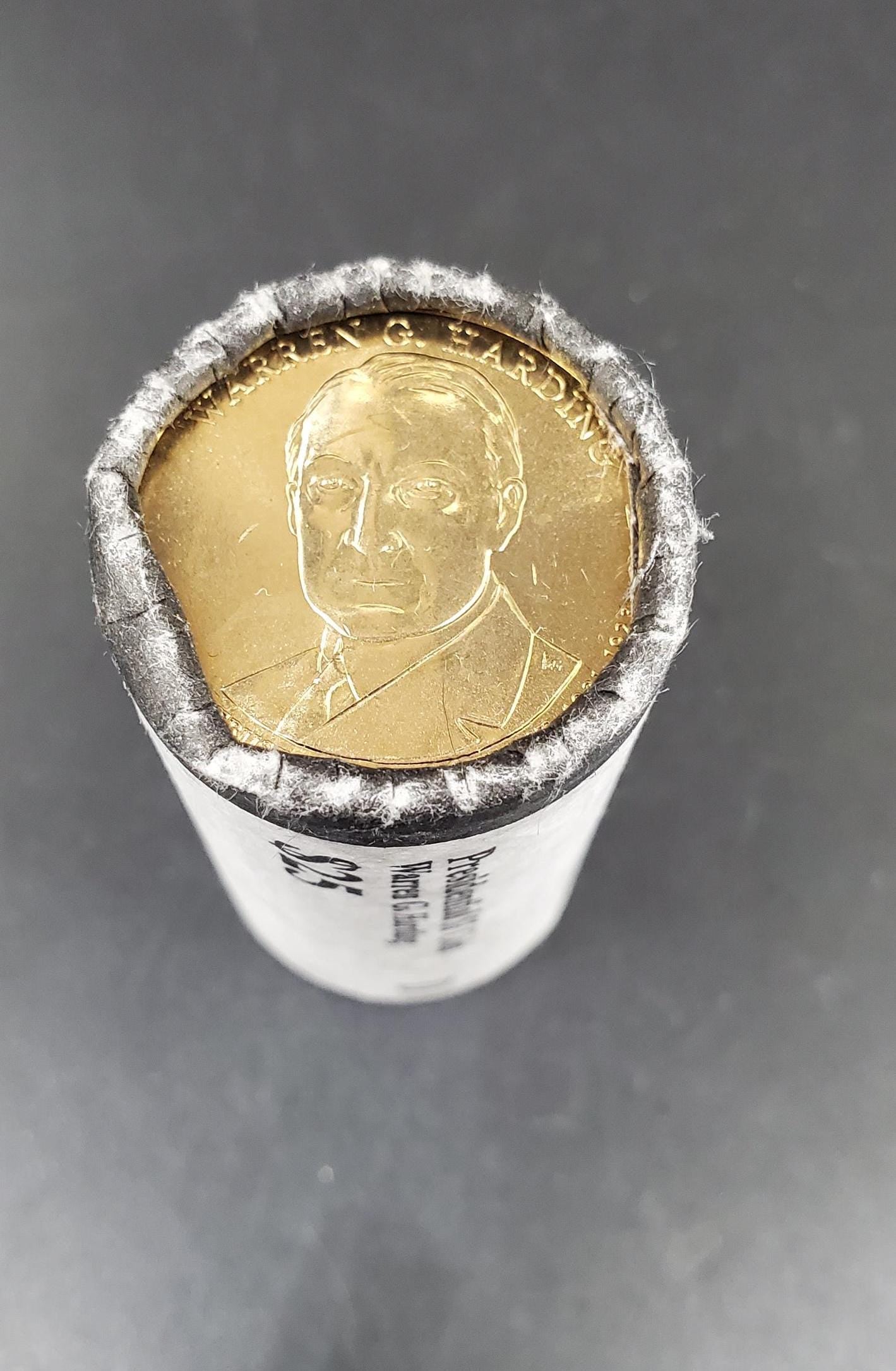 2014 D Warren G. Harding Presidential Dollar US Mint Roll of 25 Coins Uncirculated Unopened HEAD or TAIL