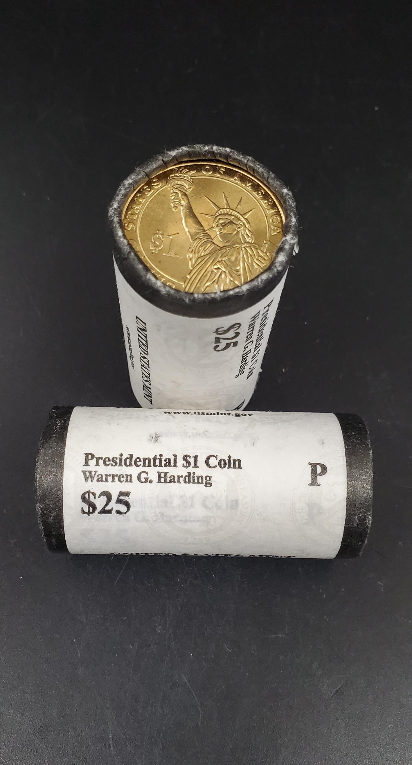 2014 P Warren G. Harding Presidential Dollar US Mint Roll of 25 Coins Uncirculated Unopened HEAD or TAIL