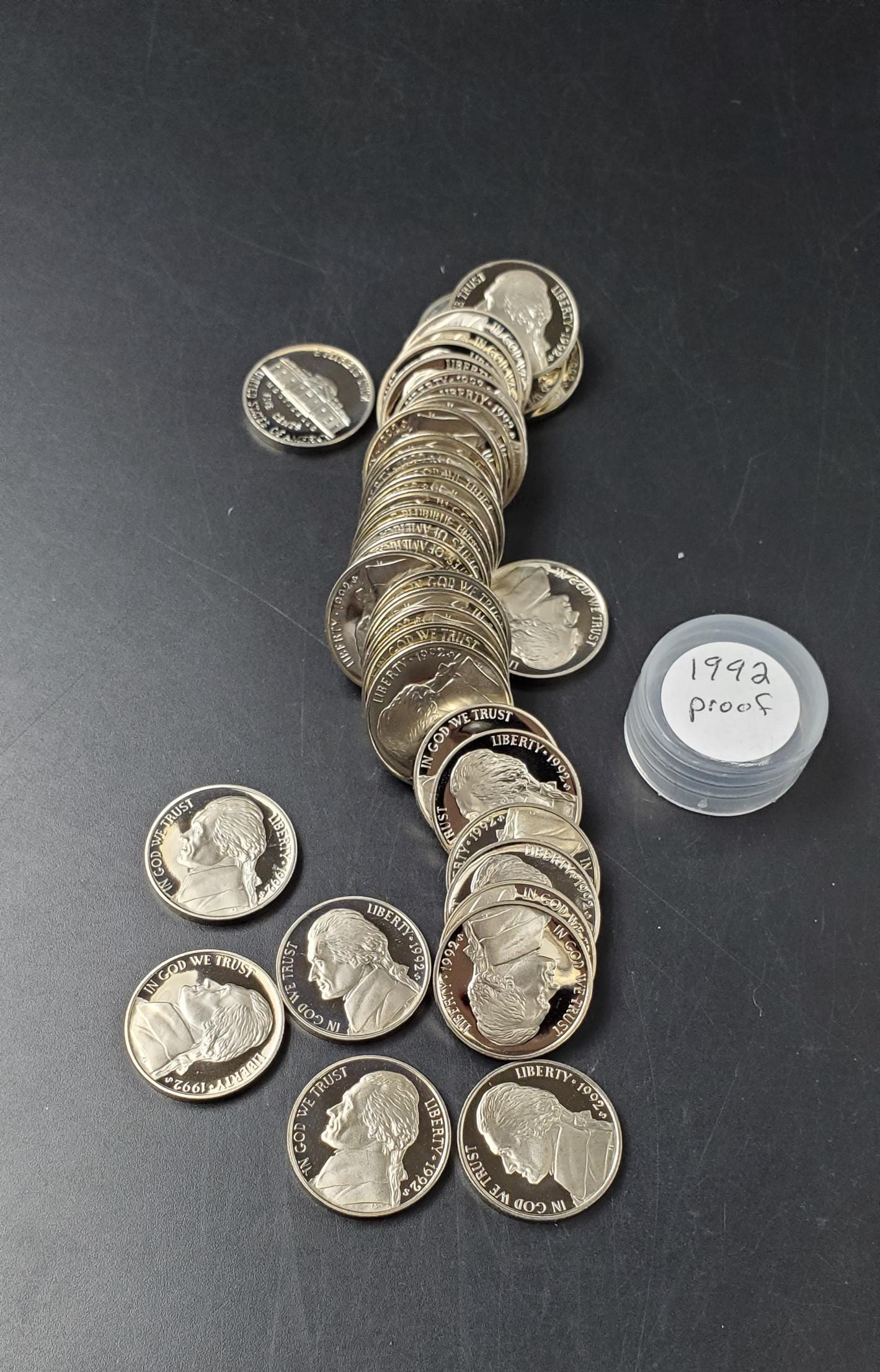 1992 S Proof Jefferson Nickel Roll 40 Coins Uncirculated