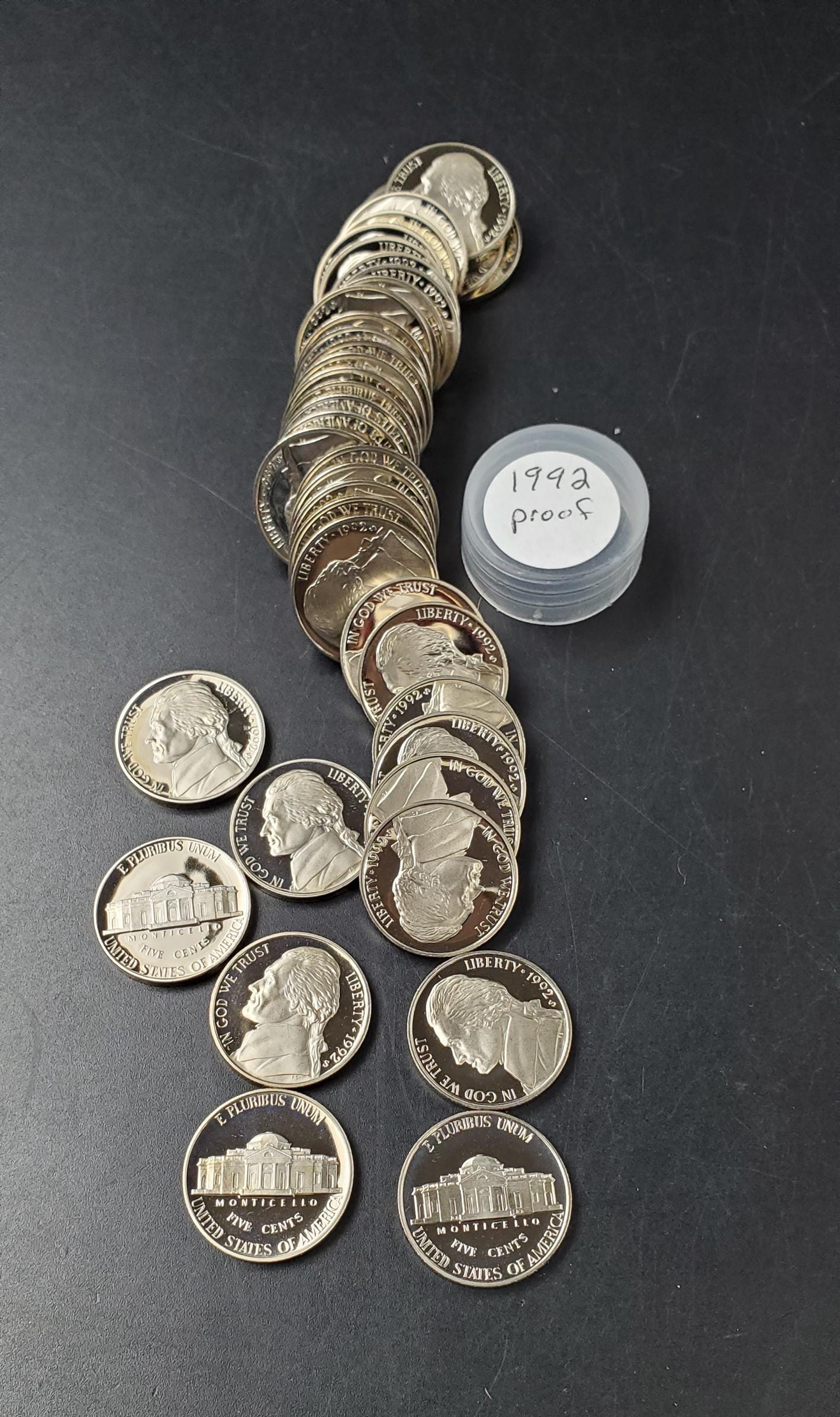 1992 S Proof Jefferson Nickel Roll 40 Coins Uncirculated