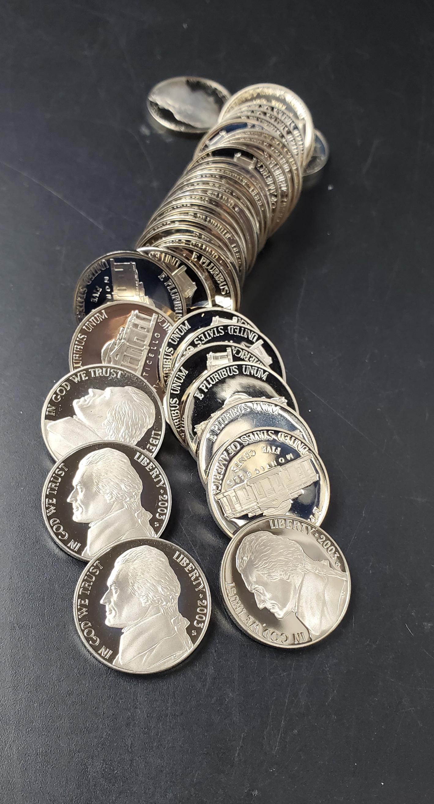 2003 S Proof Jefferson Nickel Roll 40 Coins Uncirculated