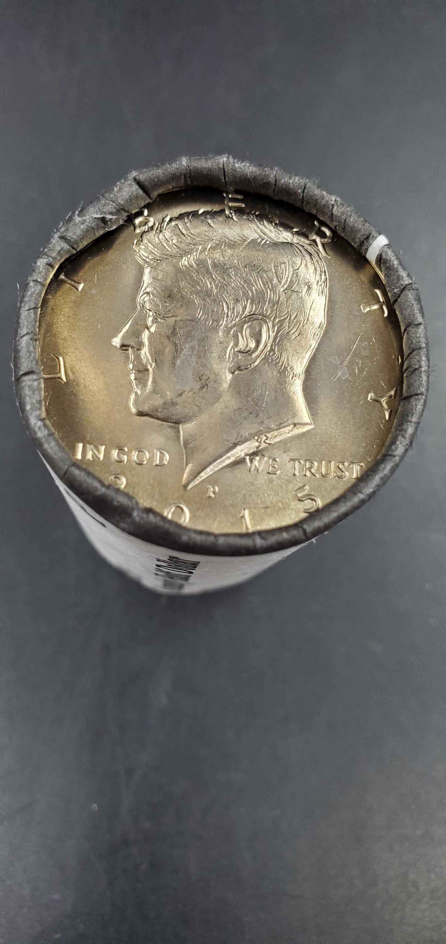 2015 P 20 coin Kennedy 50c Half Dollar Clad Coin OBW US Mint Roll Wrap BU Uncirculated