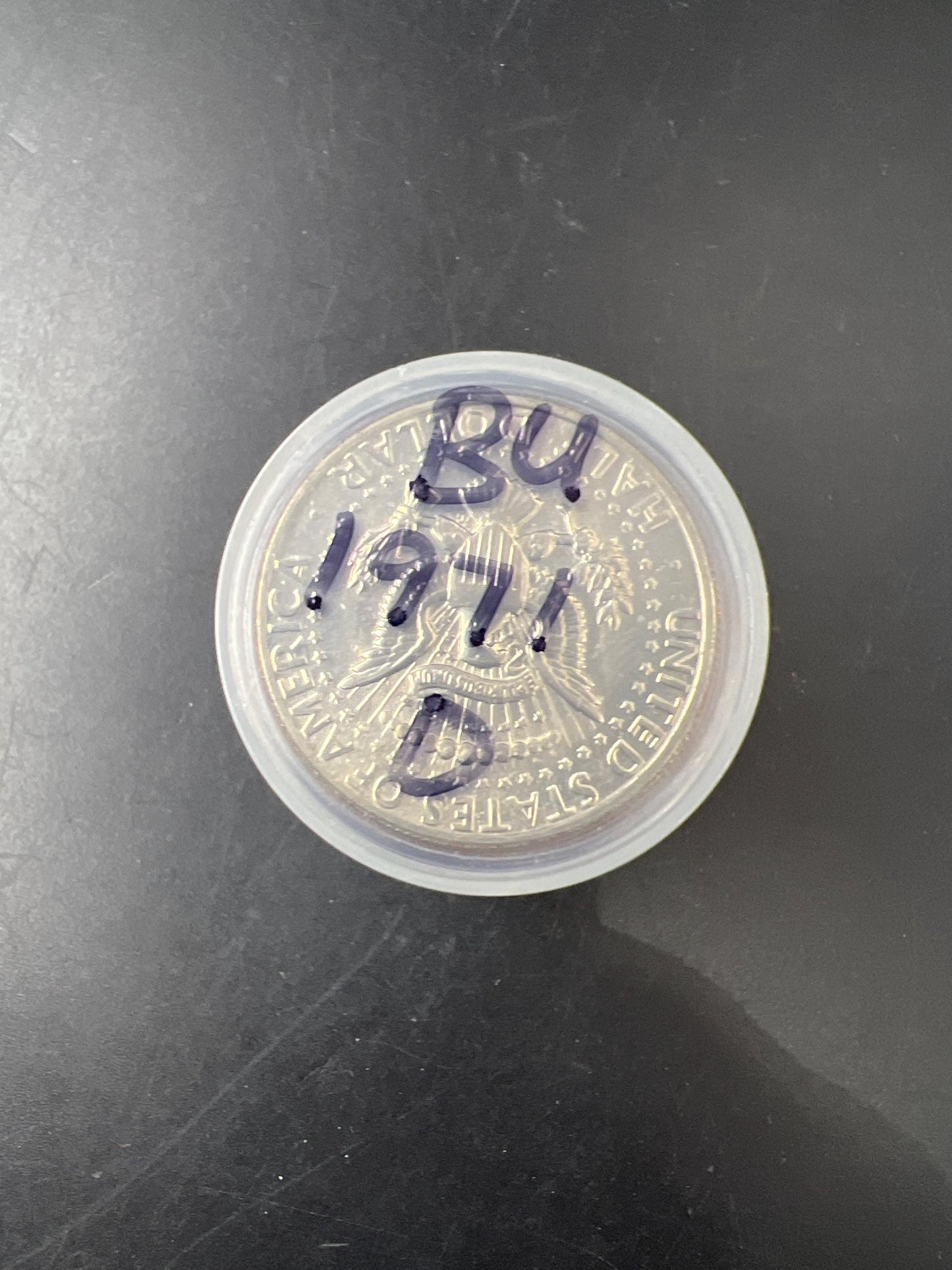 20 Coin BU Roll 1971 D 50c Kennedy Copper Nickel Half Dollar Coins Uncirculated with end of roll toned coin pair