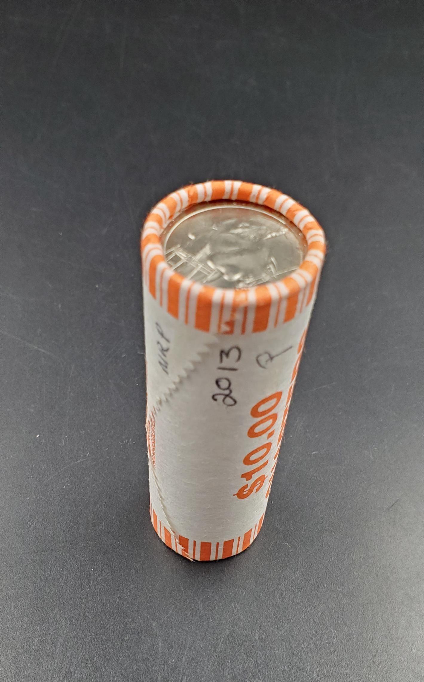 1 Unopened Bank Uncirculated Roll 2013 P Mount Rushmore Park (SD)" America the Beautiful " Quarters OBW