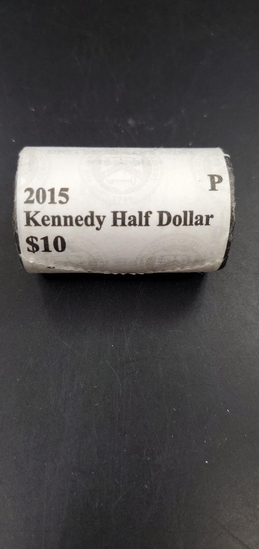 2015 P 20 coin Kennedy 50c Half Dollar Clad Coin OBW US Mint Roll Wrap BU Uncirculated