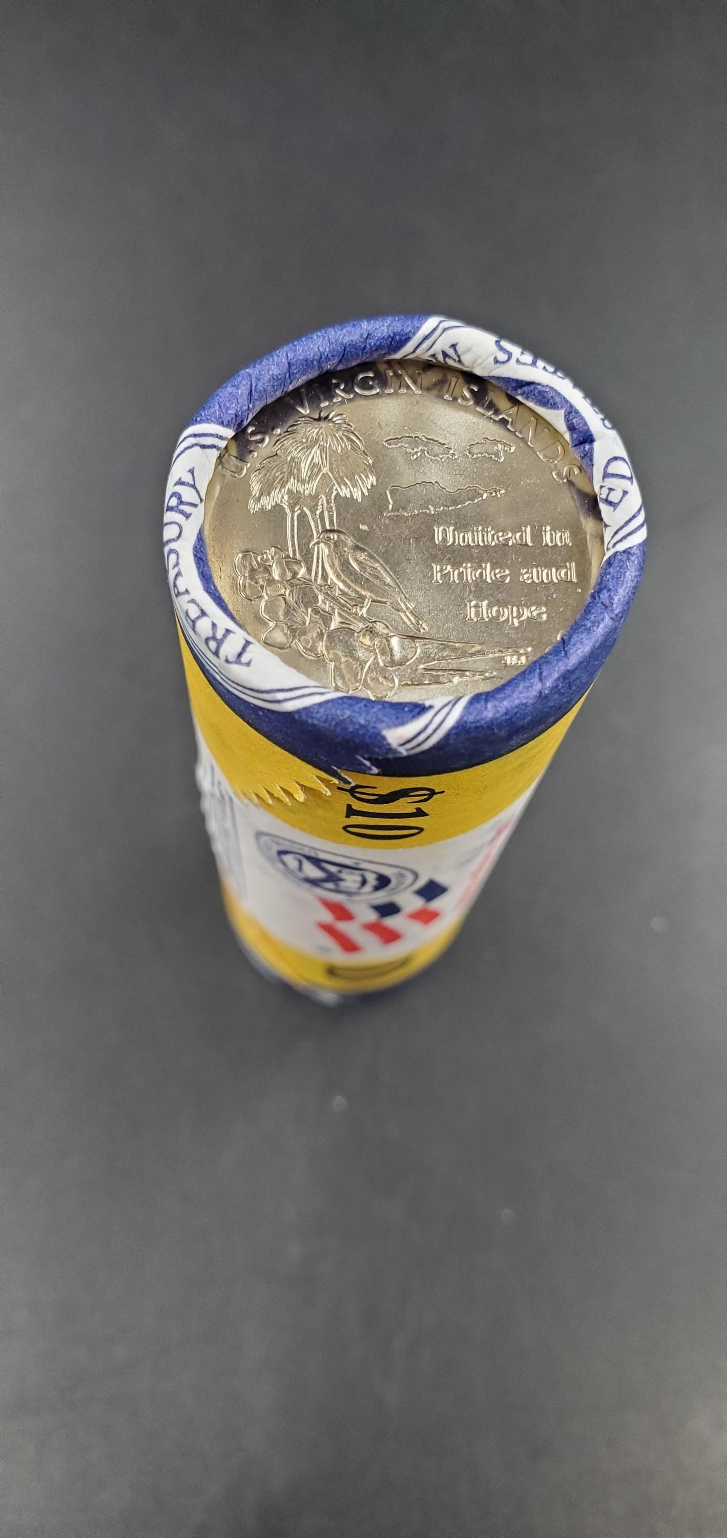 1 Unopened US Mint Wrapper Uncirculated Roll 2009 D US Virgin Island US Territory State Quarters 40 coins