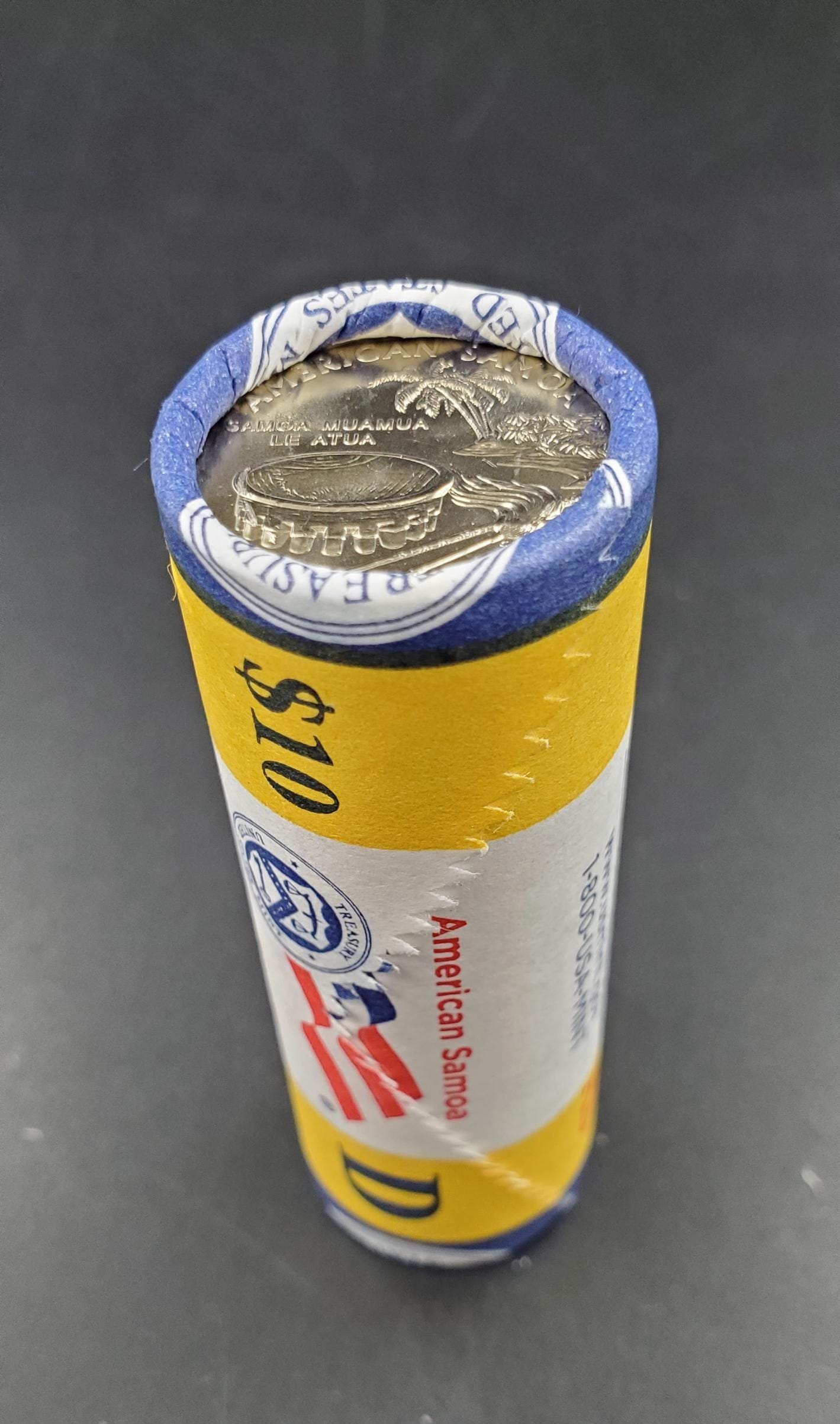 1 Unopened US Mint Wrapper Uncirculated Roll 2009 D American Samoa US Territory State Quarters 40 coins