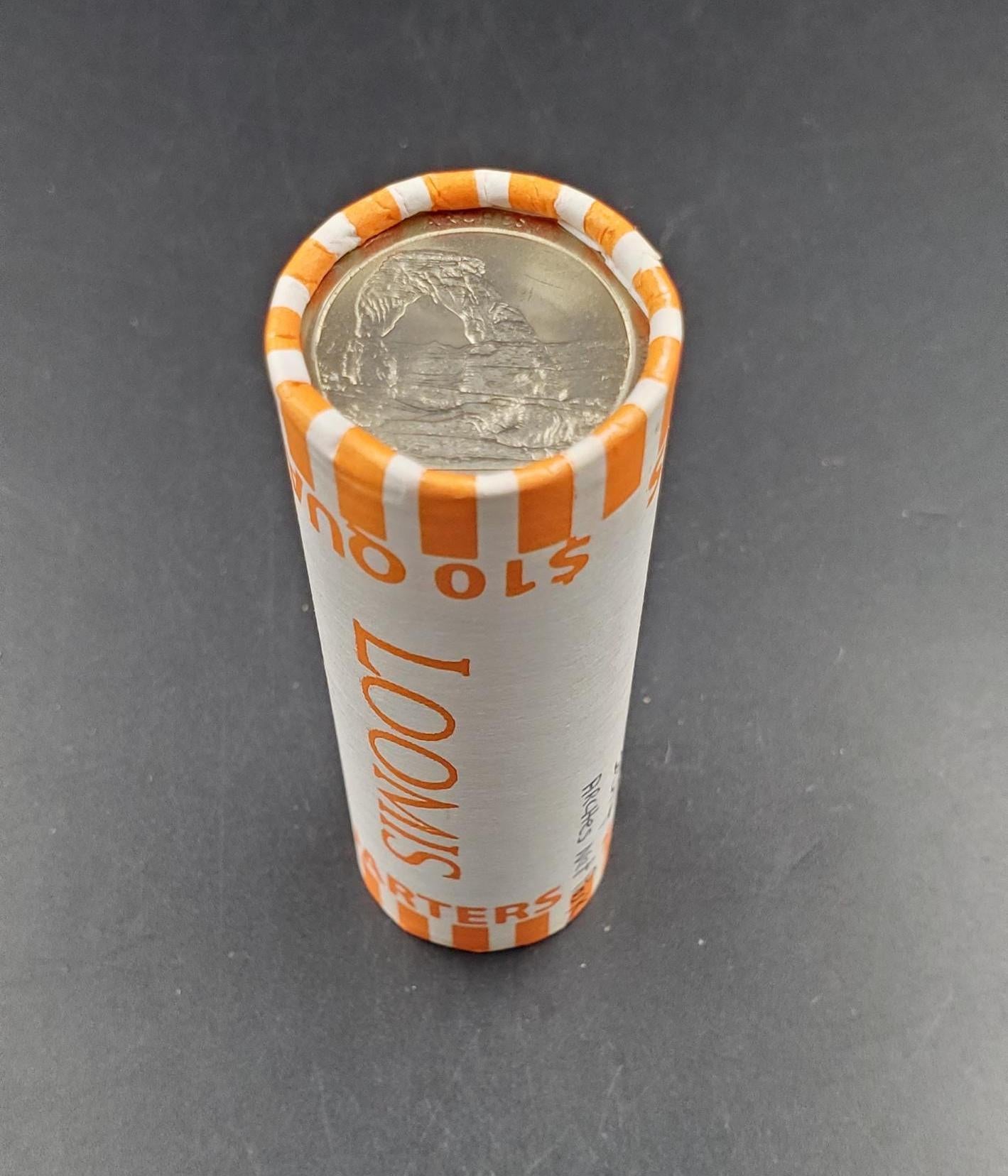 1 Unopened Bank Uncirculated Roll 2014 P Arches Nat. Park (Utah)" America the Beautiful " Quarters OBW