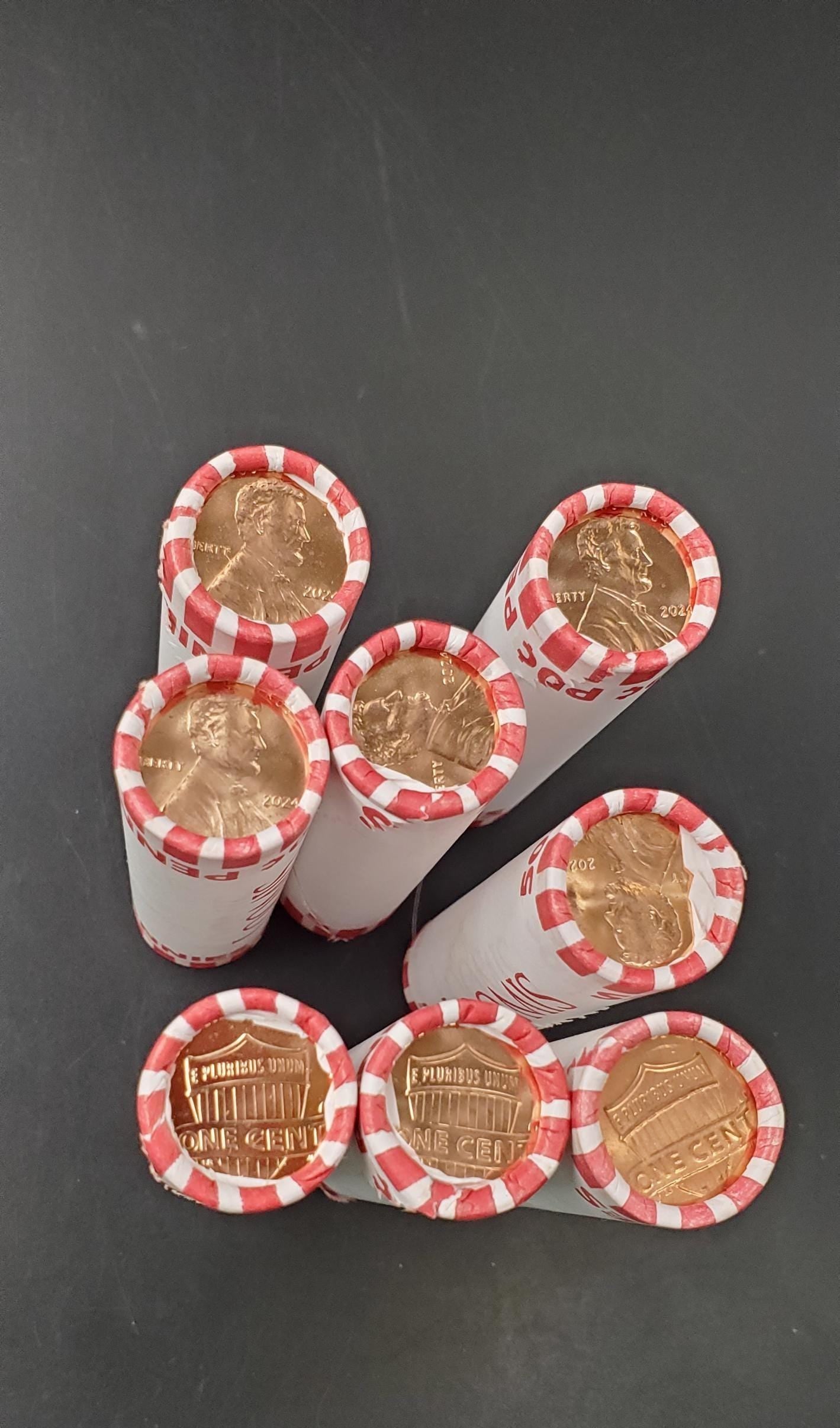 1 Unopened 2024 P Lincoln Memorial Cent BU in Original Bank Wrap Uncirculated (Head or Tail) roll