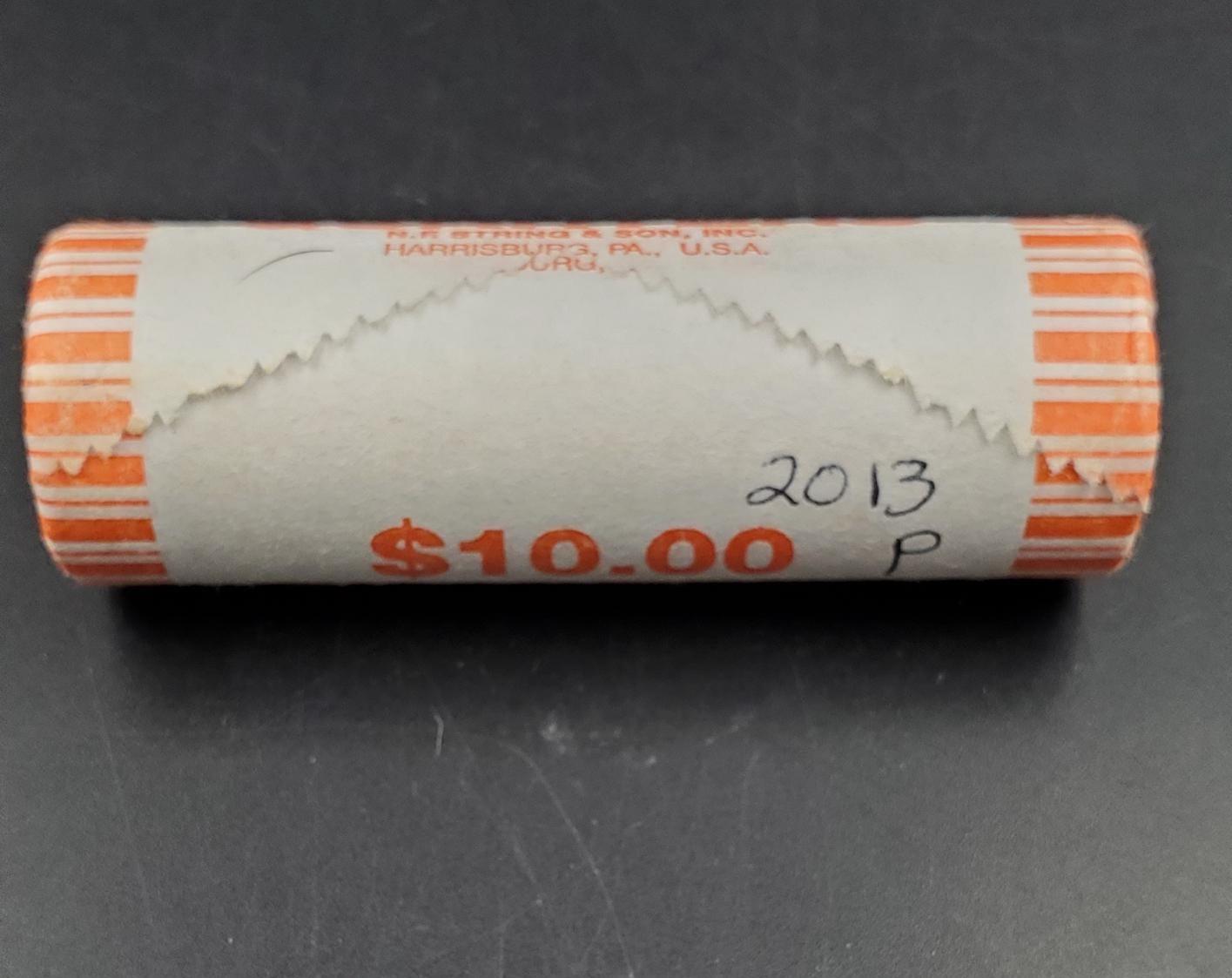 1 Unopened Bank Uncirculated Roll 2013 P Fort Mc Henry (MD) " America the Beautiful " Quarters OBW