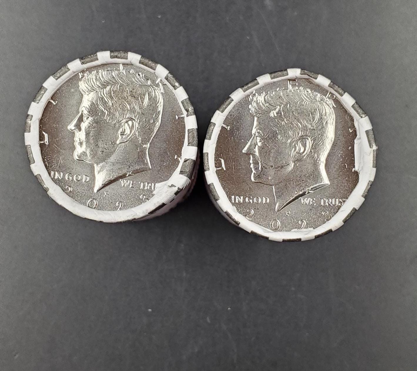 1 Unopened 2023 P 20-coin Kennedy 50c Half Dollar Clad Coin OWB Bank Roll (Head or Tail)