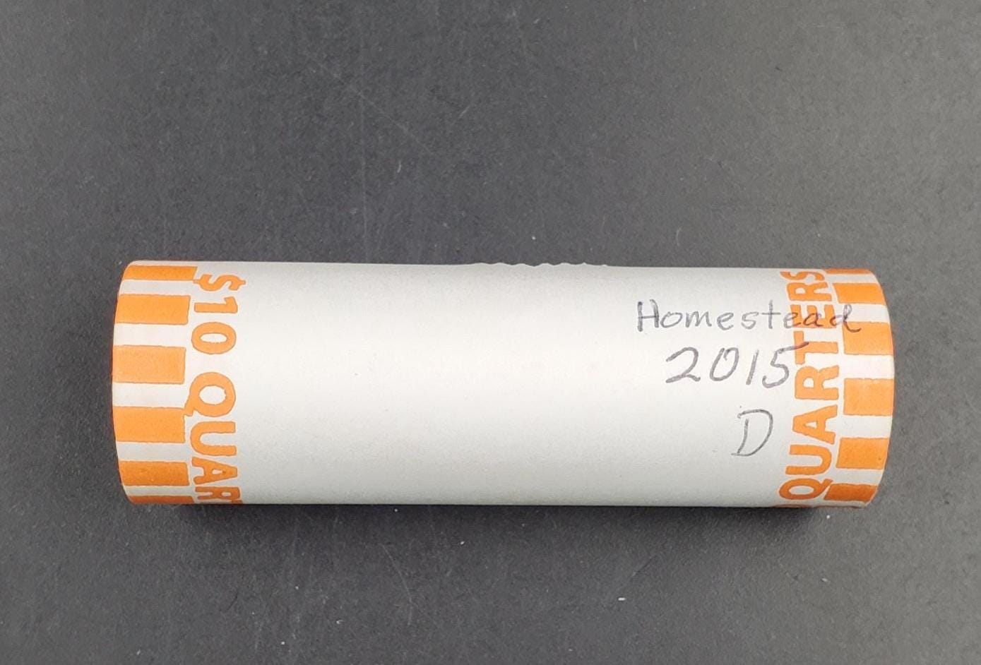 1 Unopened Bank Uncirculated Roll 2015 D Homestead (Nebraska) " America the Beautiful " Quarters OBW