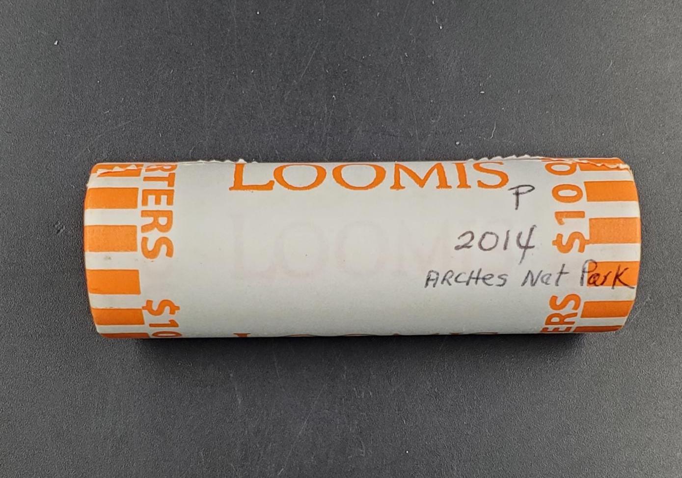 1 Unopened Bank Uncirculated Roll 2014 P Arches Nat. Park (Utah)" America the Beautiful " Quarters OBW
