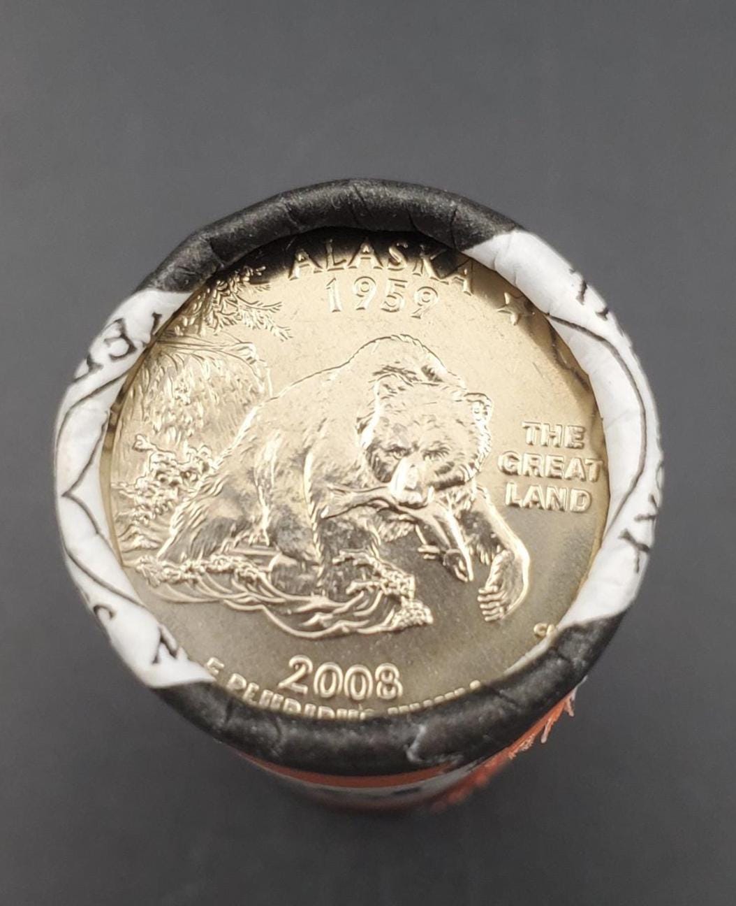 1 Unopened US Mint Uncirculated Roll 2008 P Alaska Statehood Quarters OBW 40 coins