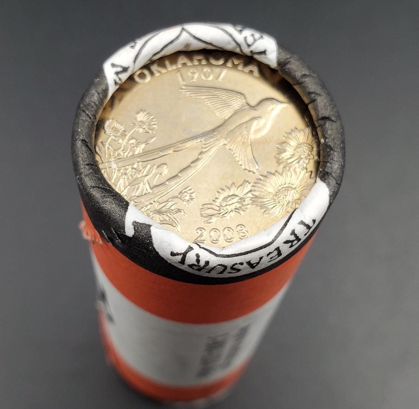 1 Unopened US Mint Uncirculated Roll 2008 P Oklahoma Statehood Quarters OBW 40 coins