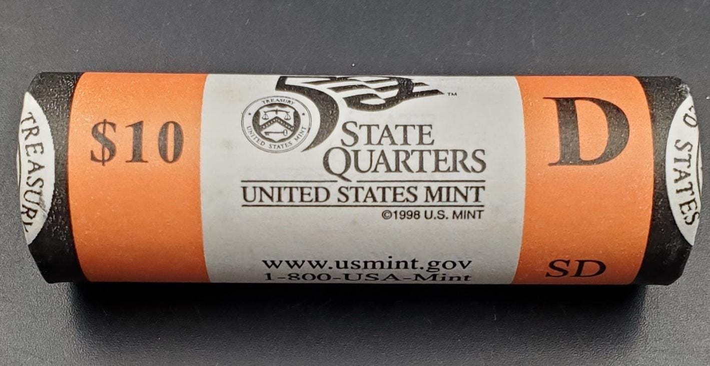 1 Unopened US Mint Uncirculated Roll 2006 D South Dakota Statehood Quarters OBW 40 coins