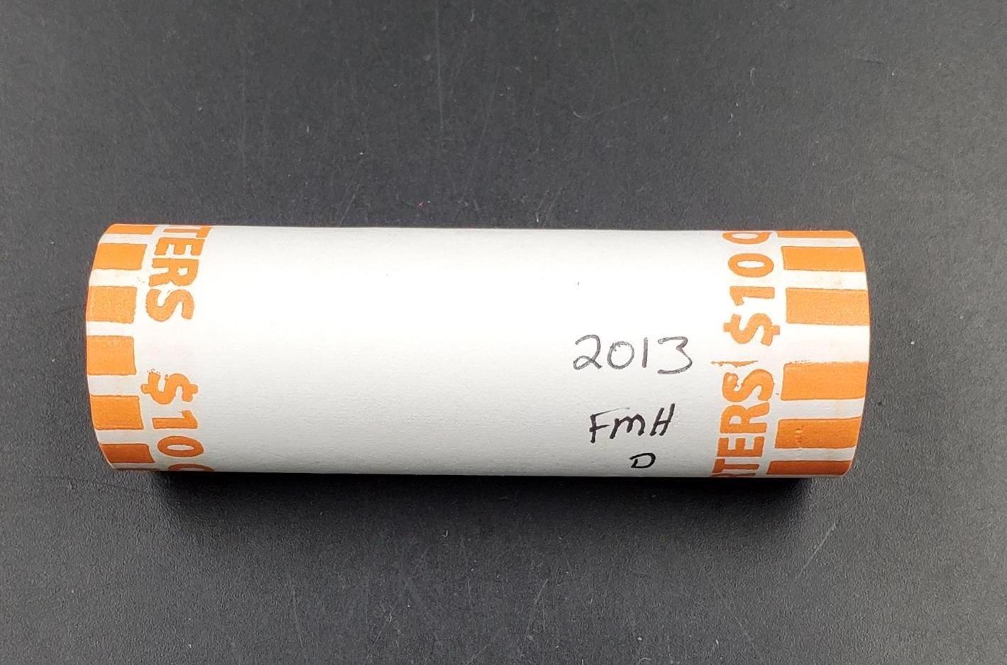 1 Unopened Bank Uncirculated Roll 2013 D Fort Mc Henry (MD)" America the Beautiful " Quarters OBW