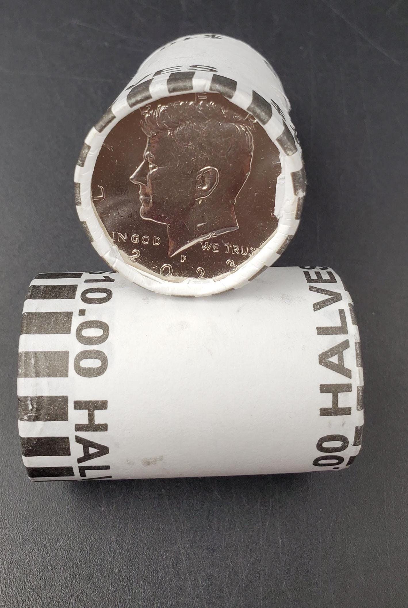 1 Unopened 2023 P 20-coin Kennedy 50c Half Dollar Clad Coin OWB Bank Roll (Head or Tail)