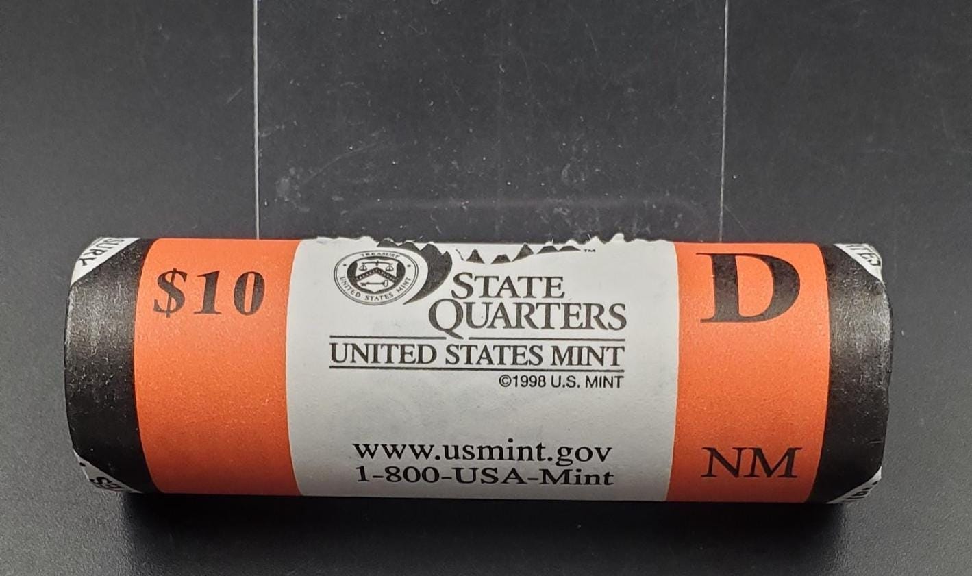1 Unopened US Mint Uncirculated Roll 2008 D New Mexico Statehood Quarters OBW 40 coins