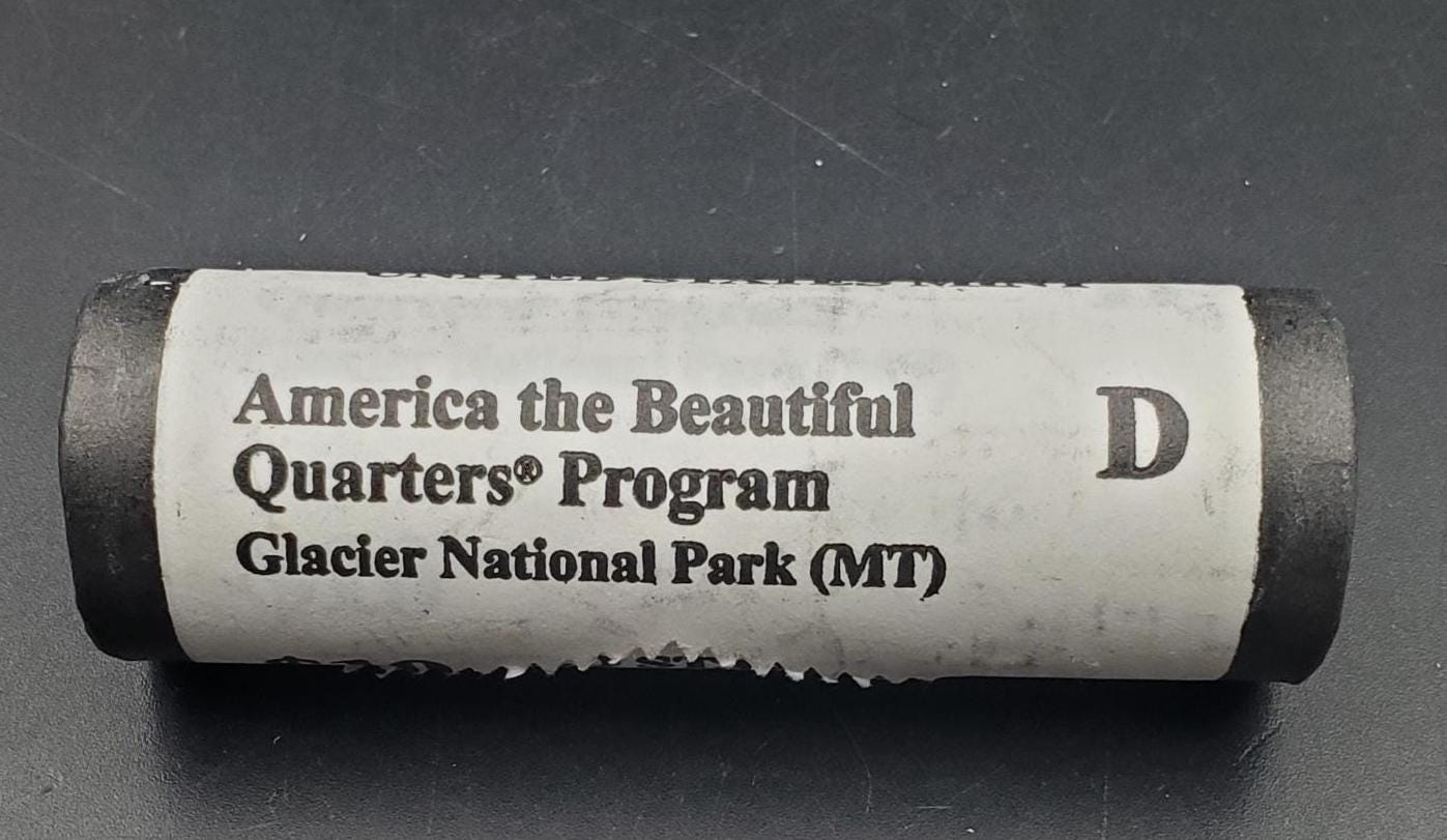 1 US Mint Roll 2011 D Glacier Nat. Park (MT)" America the Beautiful " Quarters OBW