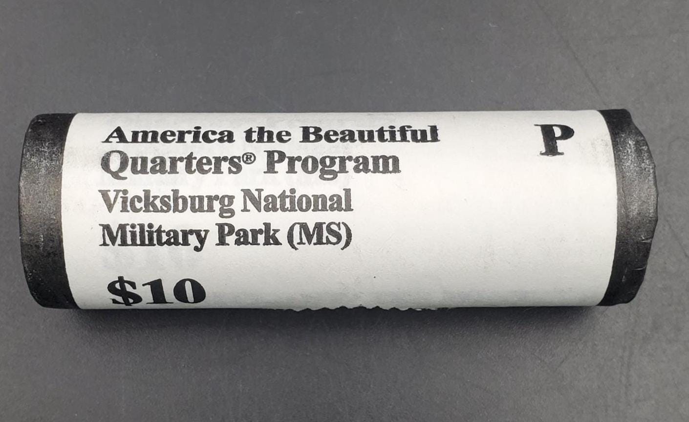 1 Unopened US Mint Roll 2011 P Vicksburg Nat. Military Park (MS) " America the Beautiful " Quarters OBW