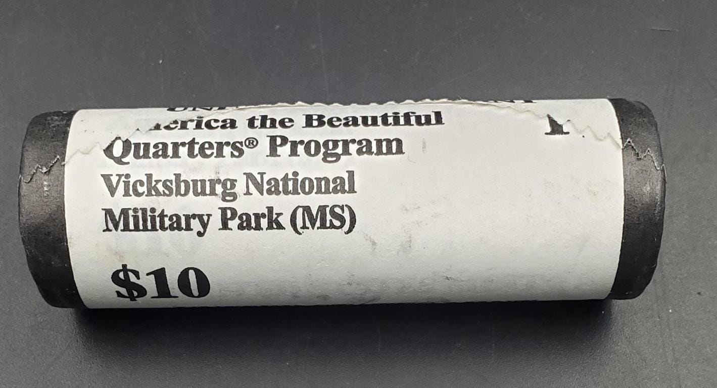 1 Unopened US Mint Roll 2011 P Vicksburg Nat. Military Park (MS) " America the Beautiful " Quarters OBW