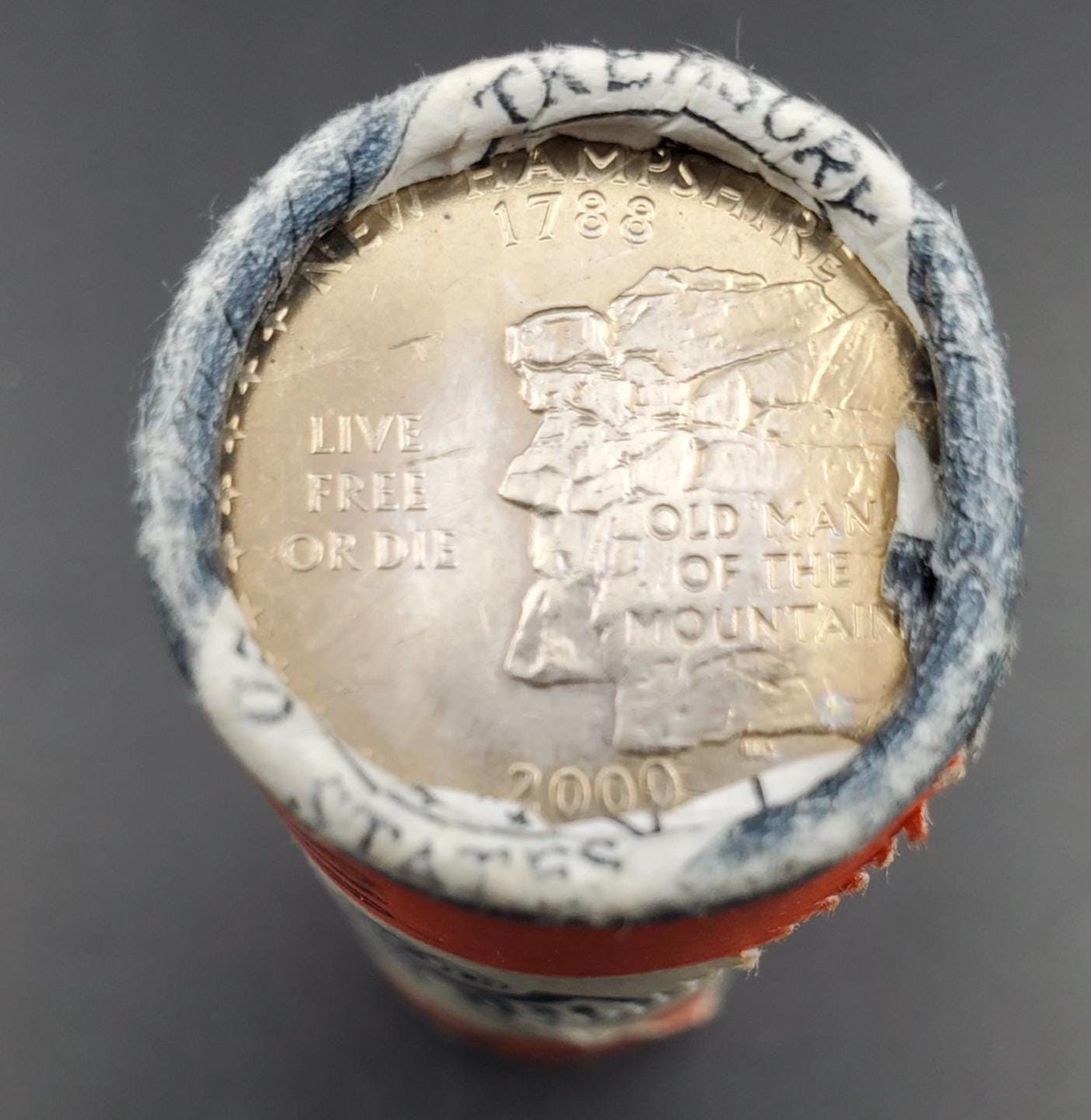 1 Unopened US Mint Uncirculated Roll 2000 D New Hampshire Statehood Quarters OBW 40 coins