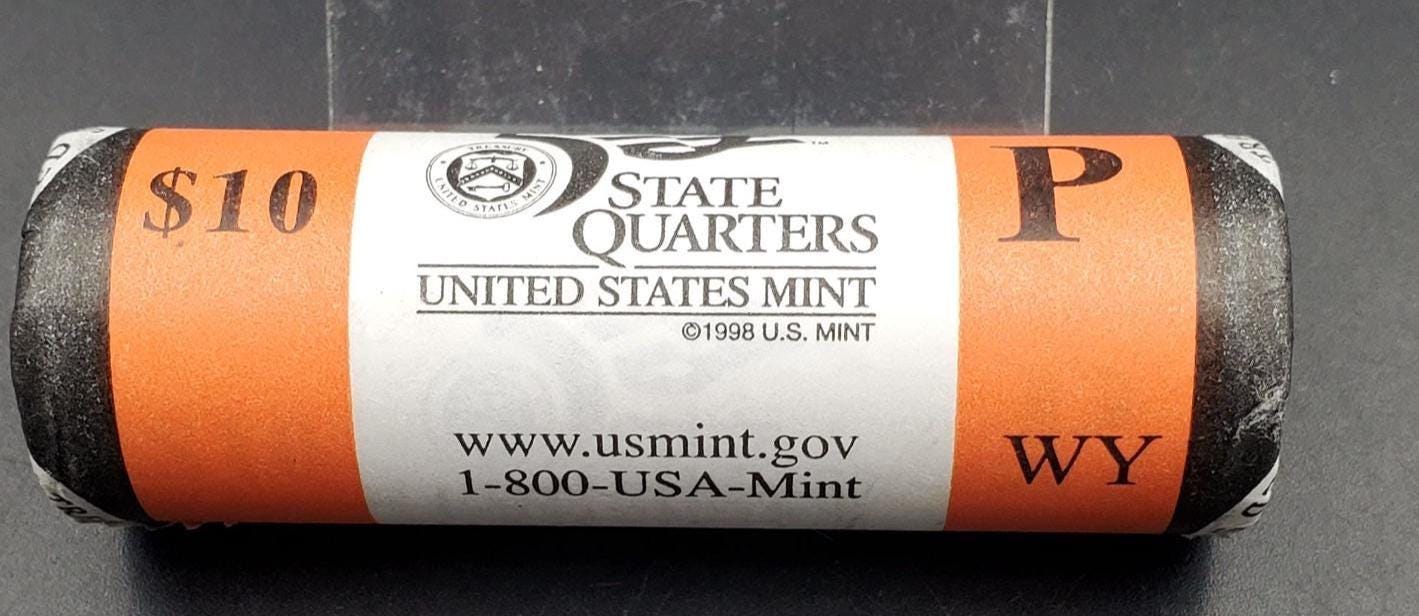 1 Unopened US Mint Uncirculated Roll 2007 P Wyoming Statehood Quarters OBW 40 coins