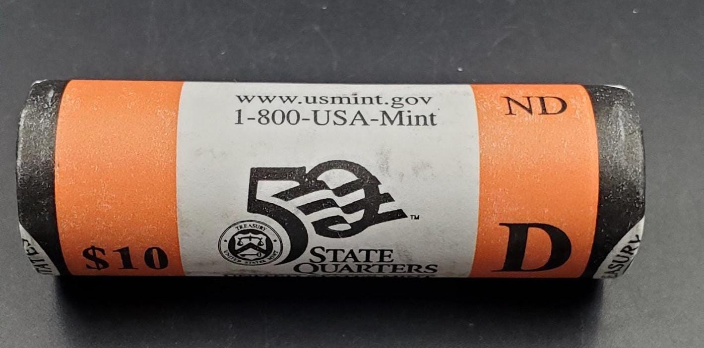1 Unopened US Mint Uncirculated Roll 2006 D North Dakota Statehood Quarters OBW 40 coins