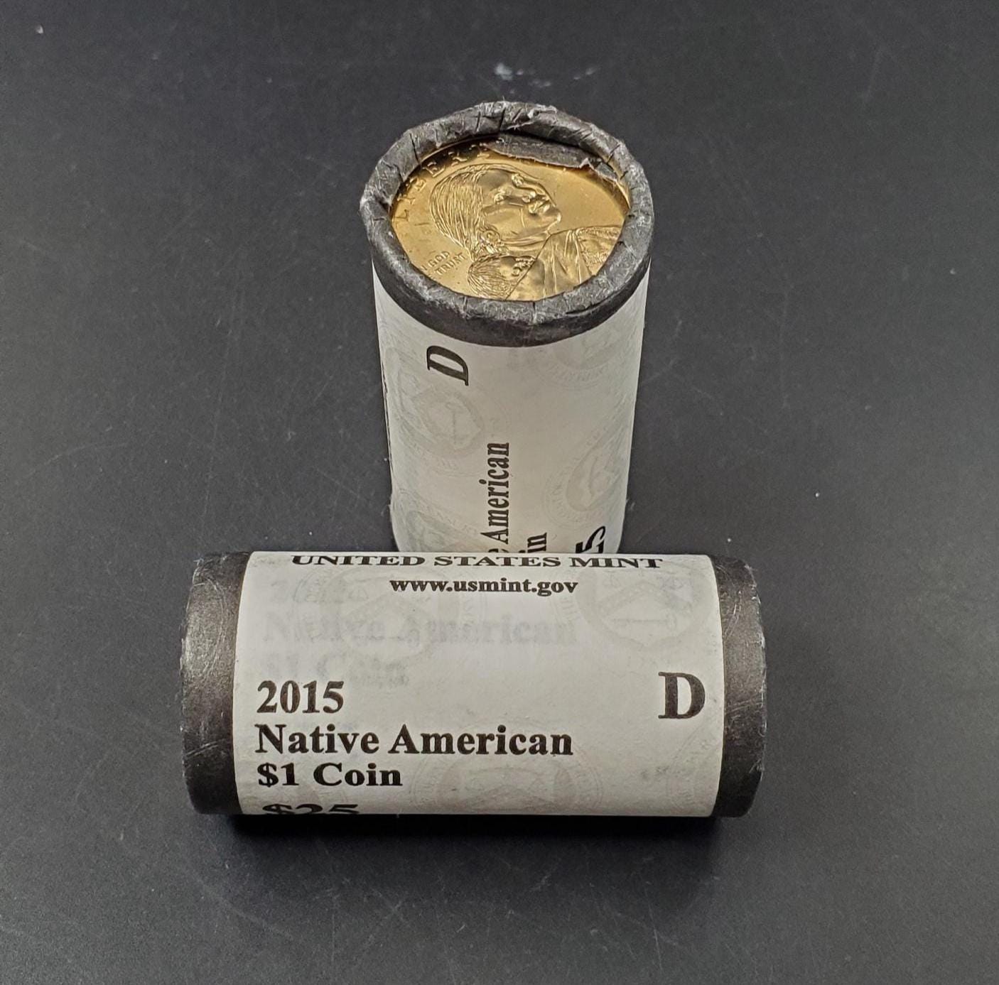 2015 D Sacagawea Native American Dollar 25 Coin OBW US Mint Wrapped Roll (Tail or Head)