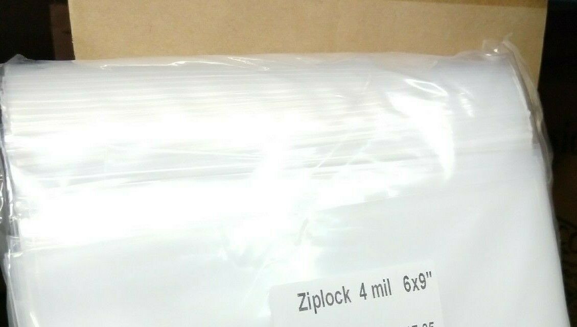 100 PCS 4 MM 6 X 9 " EXTRA THICK NEW ZIPLOCK JSP PLASTIC BAGS CLEAR