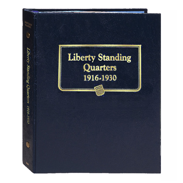 very nice BLUE WHITMAN CLASSIC 9417 LIBERTY STANDING QUARTER ALBUM 1916 very nice BLUE WHITMAN CLASSIC 9417 LIBERTY STANDING QUARTER ALBUM 1916