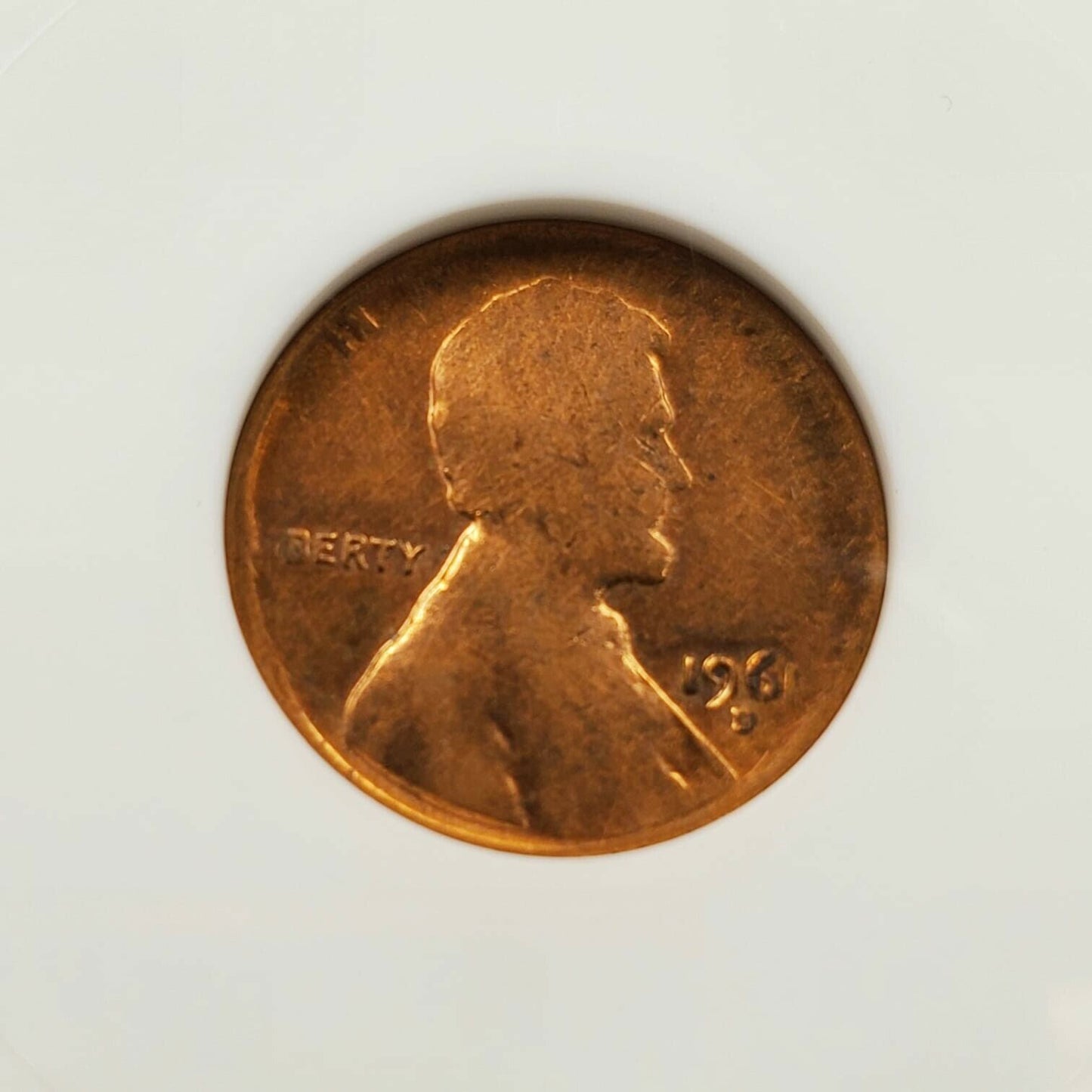 Large Split Before Strike Error 1961 D Lincoln Memorial Cent Coin ANACS UNC DETS