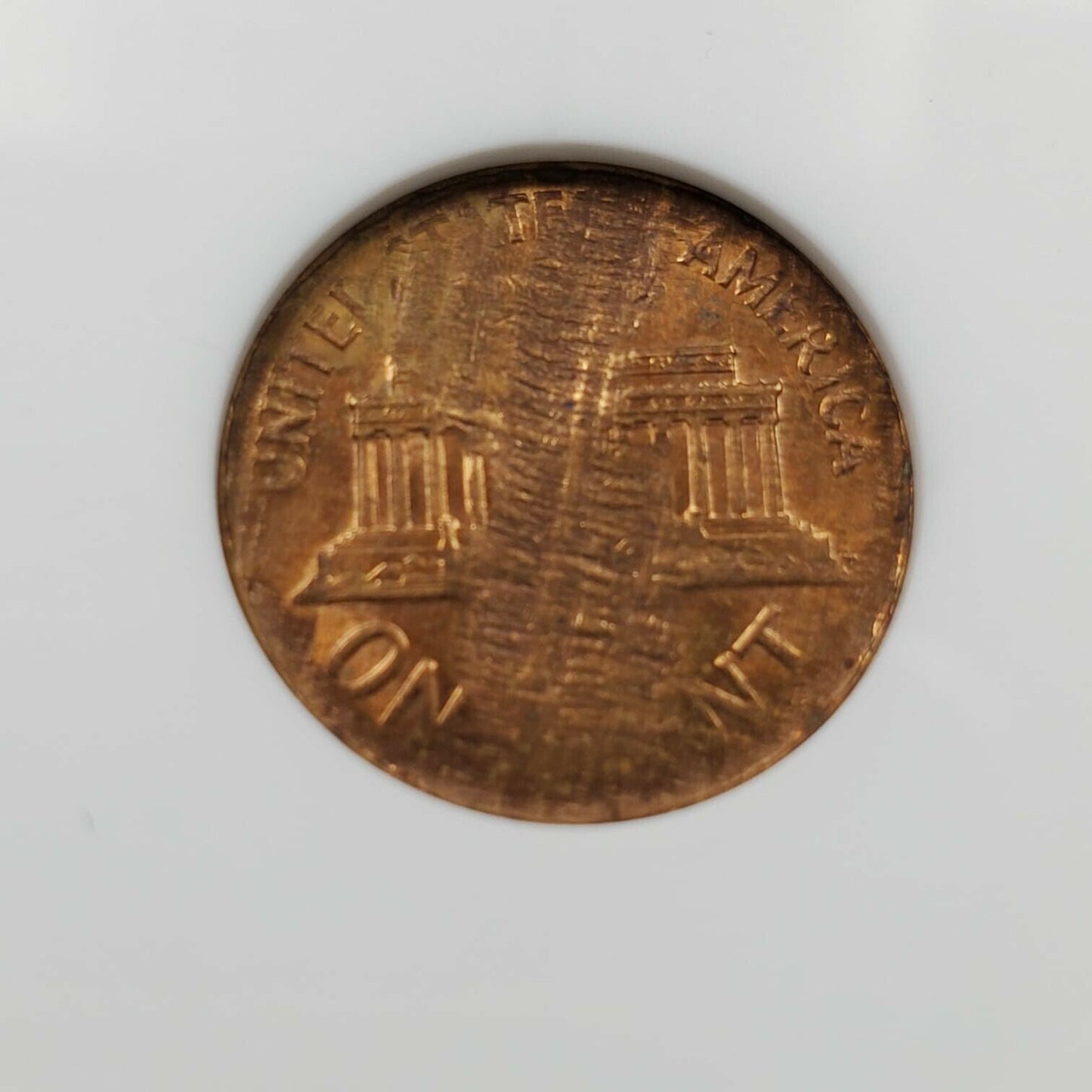 Large Split Before Strike Error 1961 D Lincoln Memorial Cent Coin ANACS UNC DETS