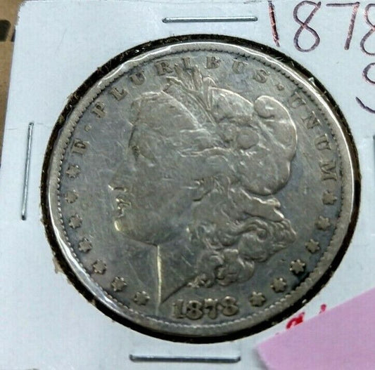 1878 S Morgan Silver Dollar Coin Average Circulated First Year of Issue San Fran