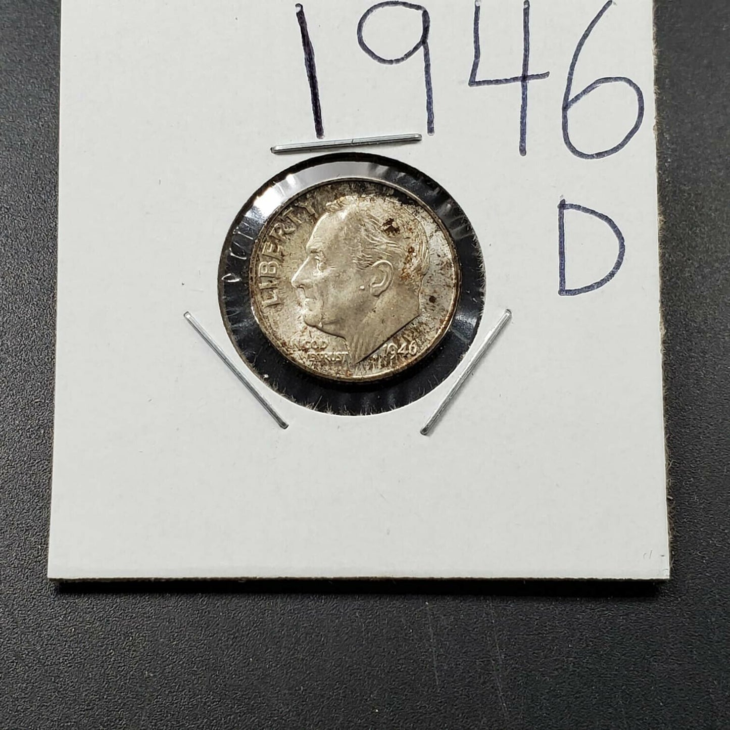 1946 D Roosevelt Silver Dime Coin 10c BU UNC Neat Toning Toner