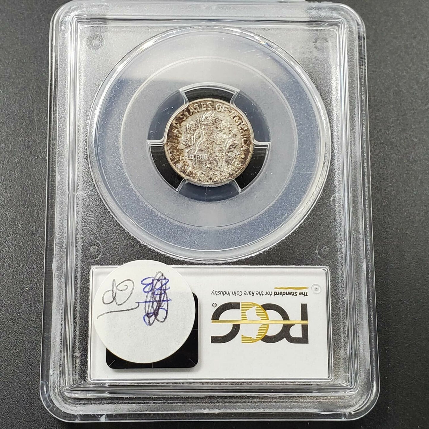 1957 D Roosevelt 10c Silver Dime Coin PCGS MS66 PQ * Rainbow Toning Obverse Tone