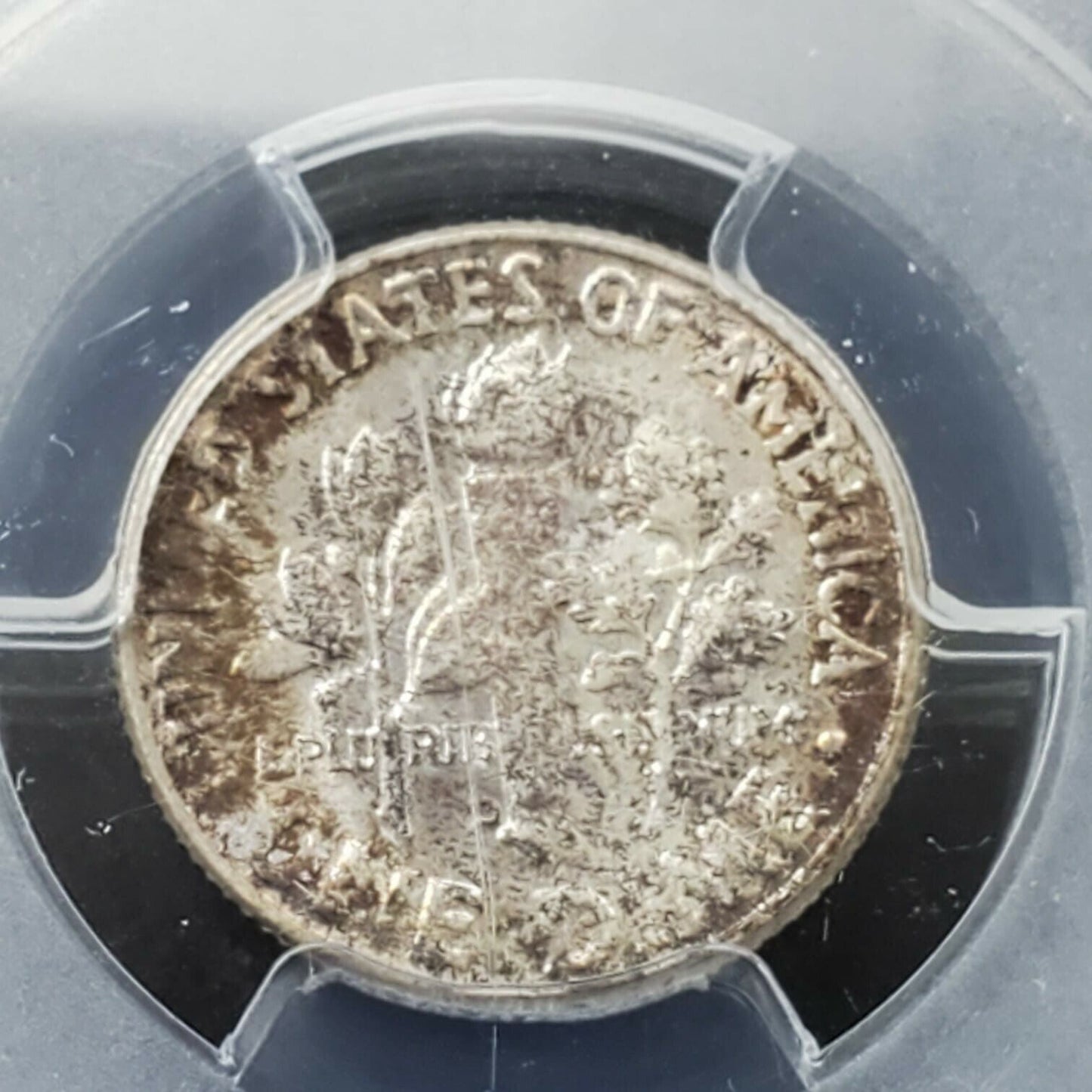 1957 D Roosevelt 10c Silver Dime Coin PCGS MS66 PQ * Rainbow Toning Obverse Tone