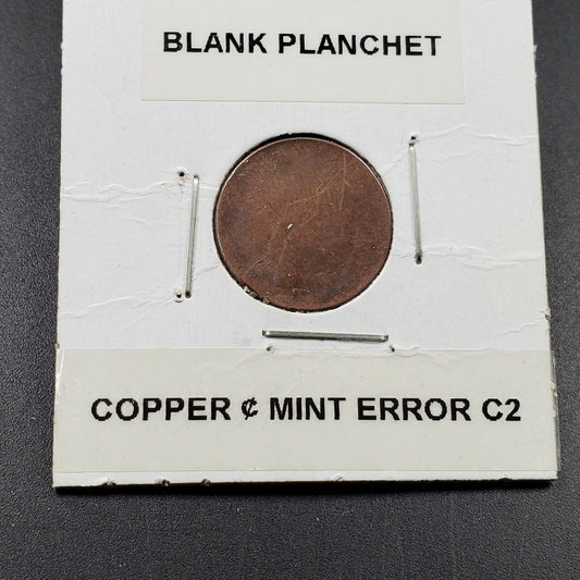 BLANK COPPER LINCOLN CENT PLANCHET ERROR VARIETY COIN