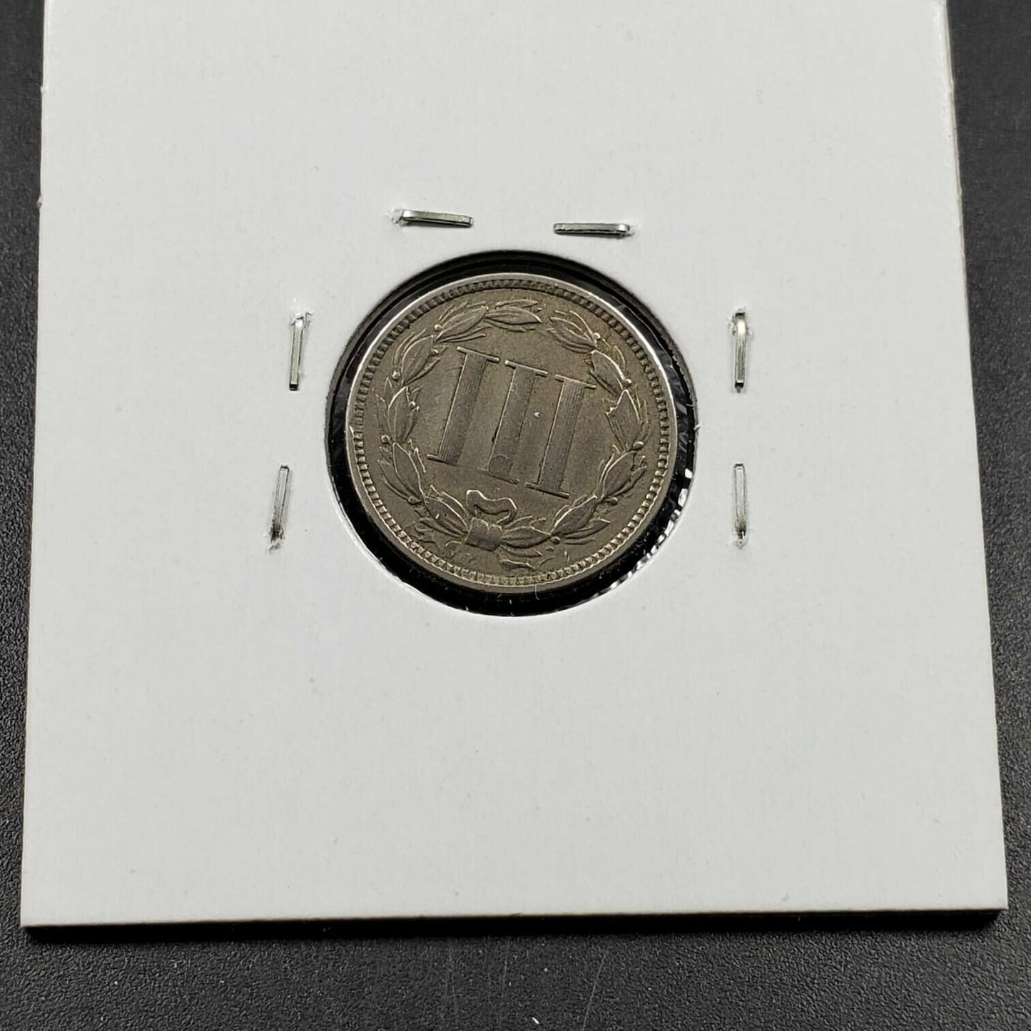 1866 3c Liberty Three Cent Nickel Coin CH XF EF / AU Planchet Lamination Error