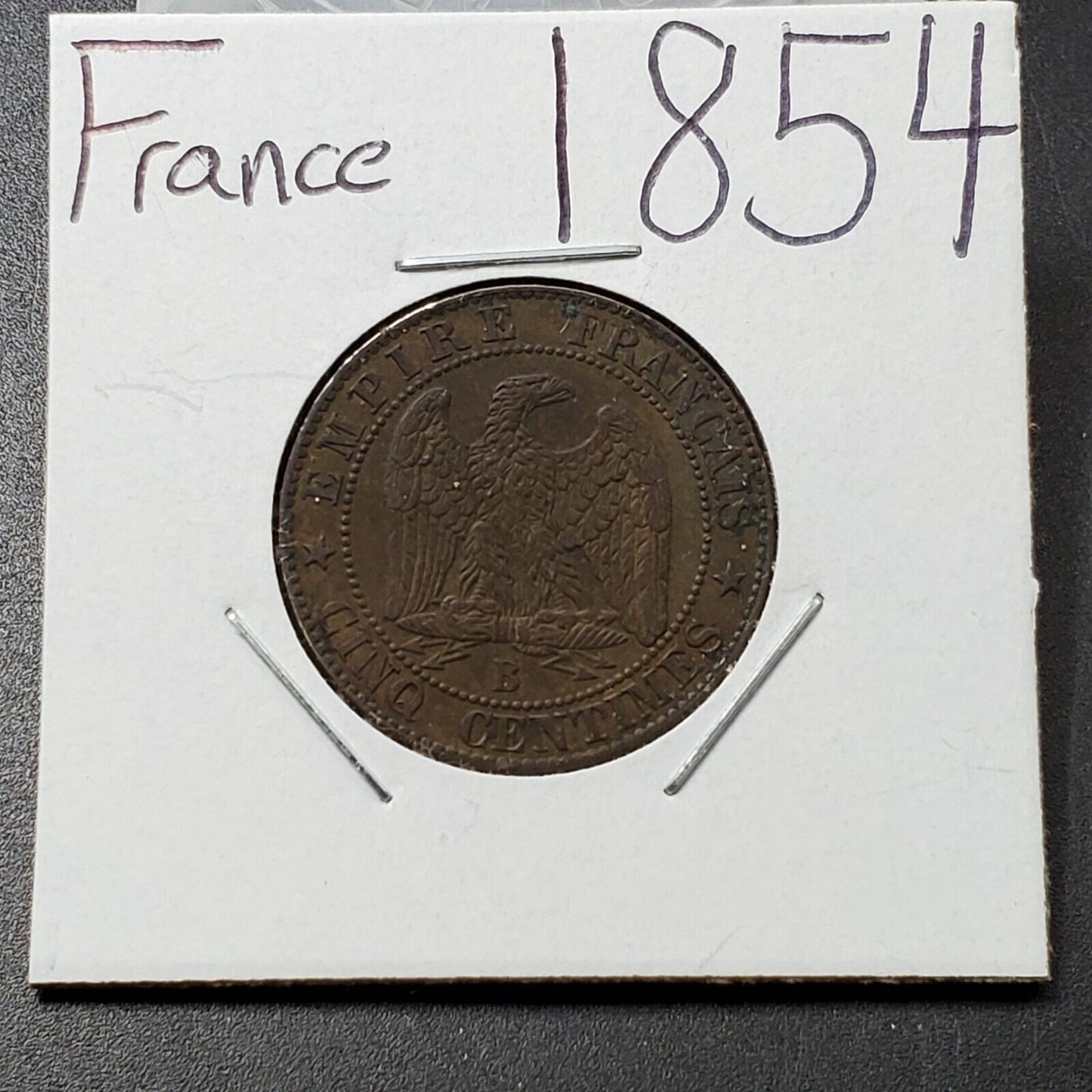 1854 BB France 5 Centimes Coin Bronze Coin Choice XF EF Extra Fine Circulated