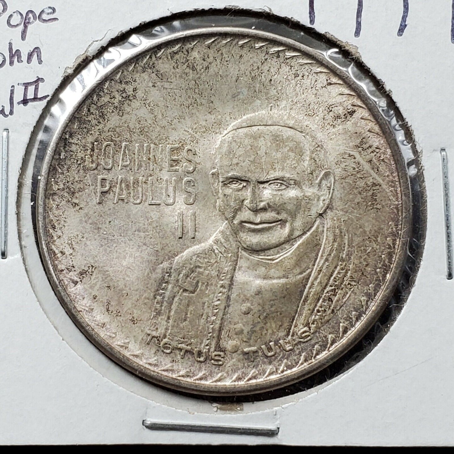 1979 Mexico Silver Medal Visit of Pope John Paul II Puebla Enero Choice BU UNC 2
