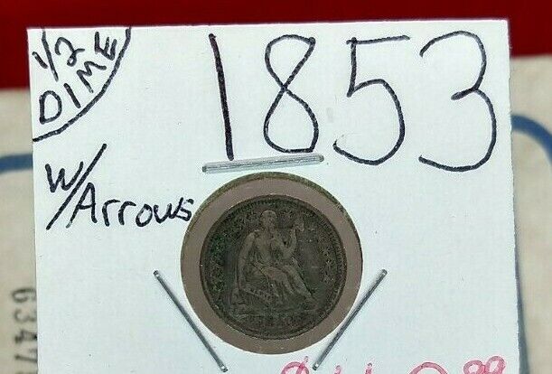 1853 Liberty Seated Half Dime Silver Coin With Arrows Variety AVG VF Very Fine